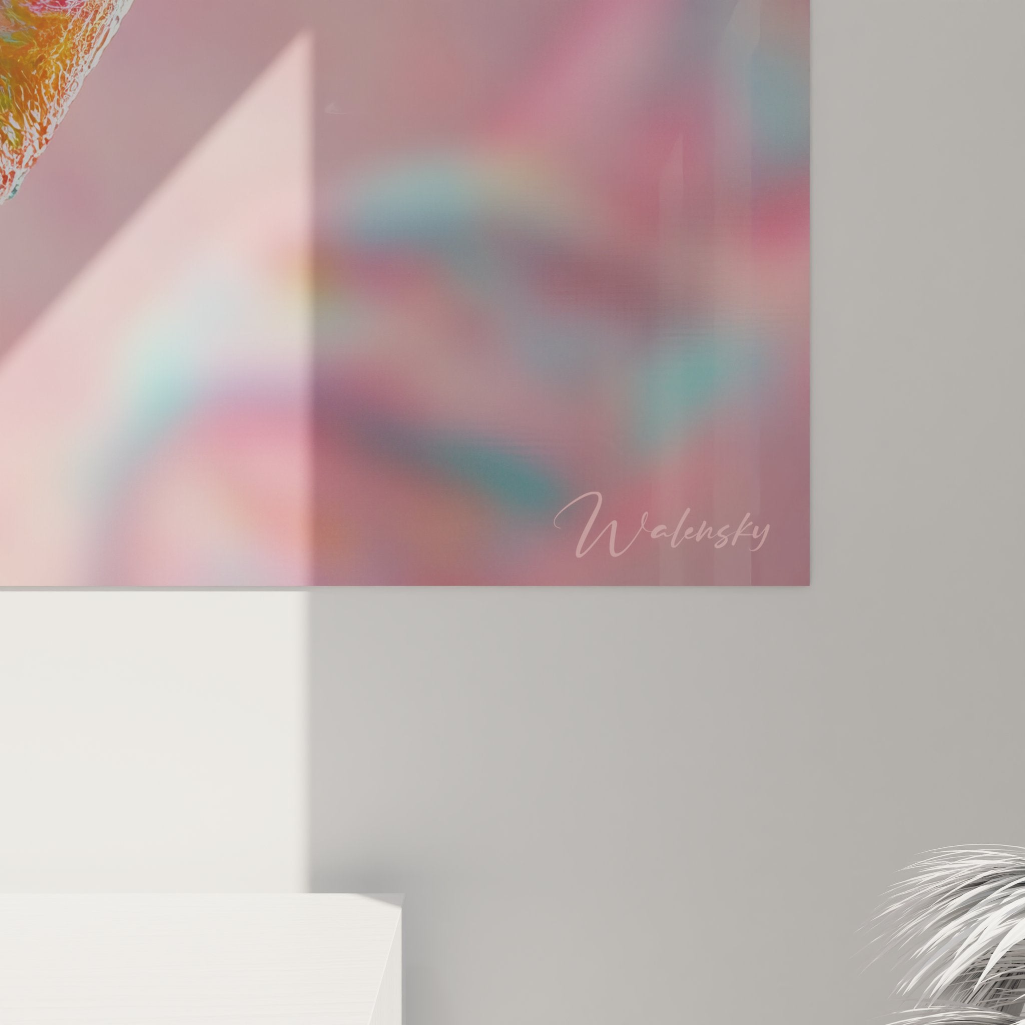 Vue ensemble tableau mural ADN double hélice génétique art scientifique coloré