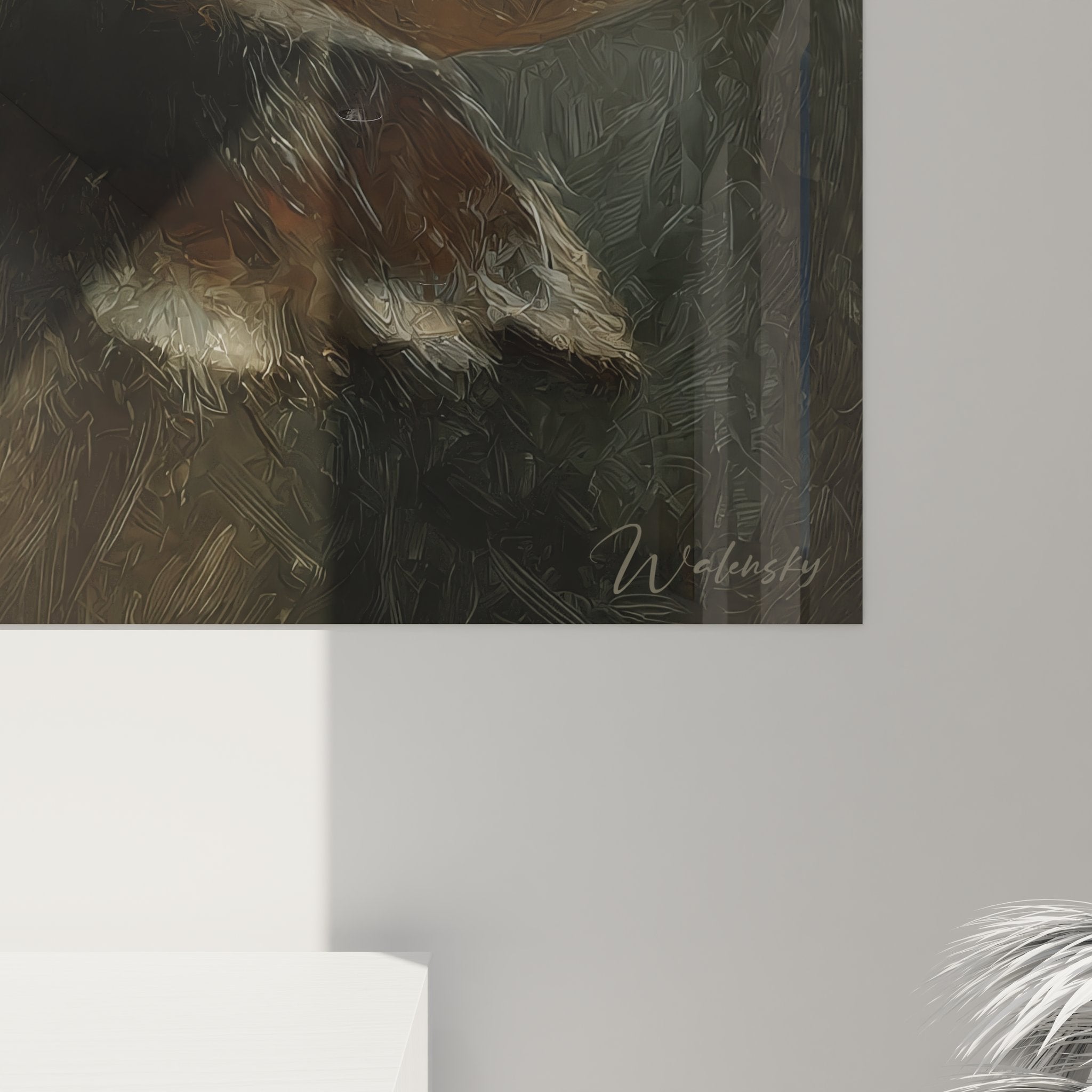 Vue ensemble tableau mural buffle dans intérieur contemporain soulignant impact décoratif africain