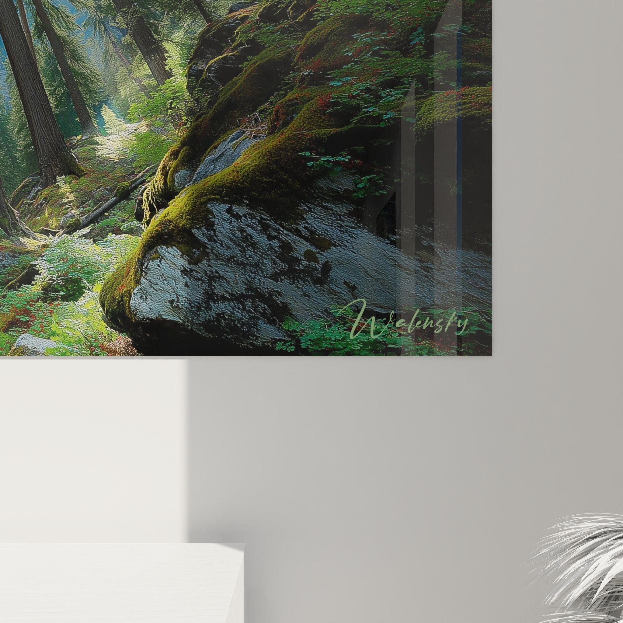 Vue ensemble tableau mural forêt séquoias géants décoration intérieure nature grand format