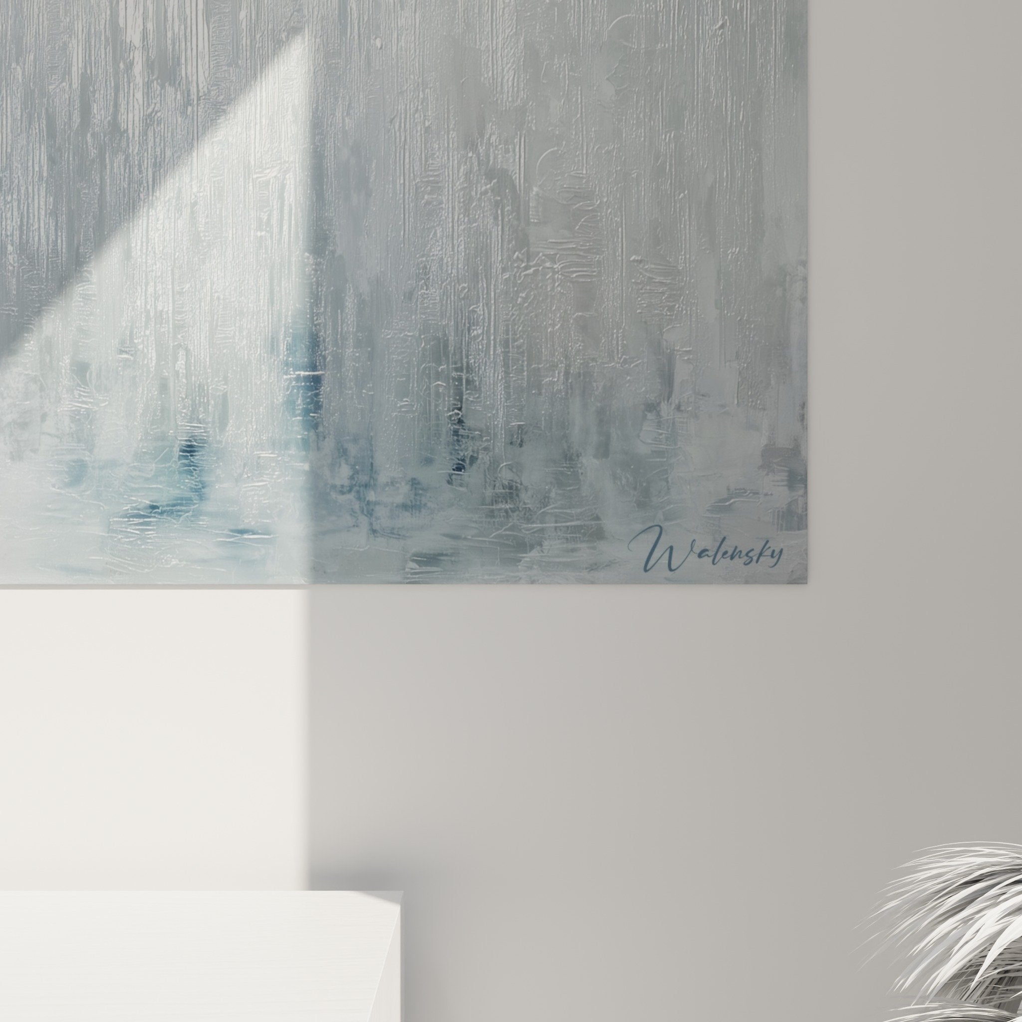 Abstract gray wall art with metallic shades contemporary wall decor overview