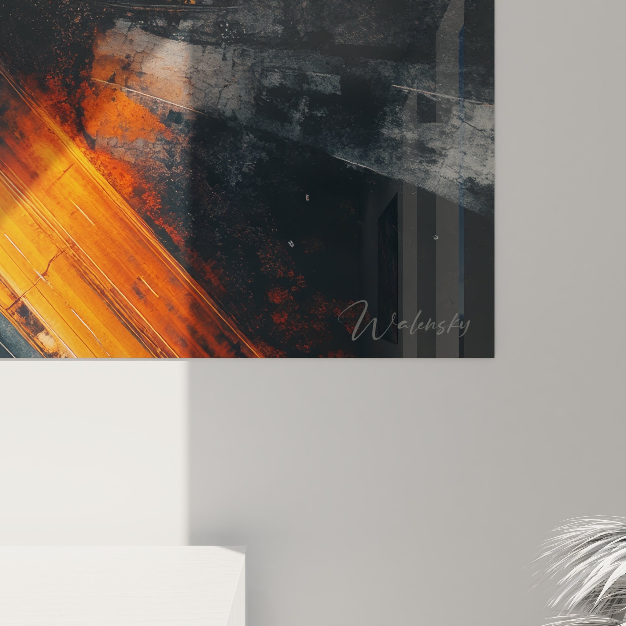 Vue d'ensemble tableau mural architecture urbaine, échangeur autoroutier artistique décoration contemporaine