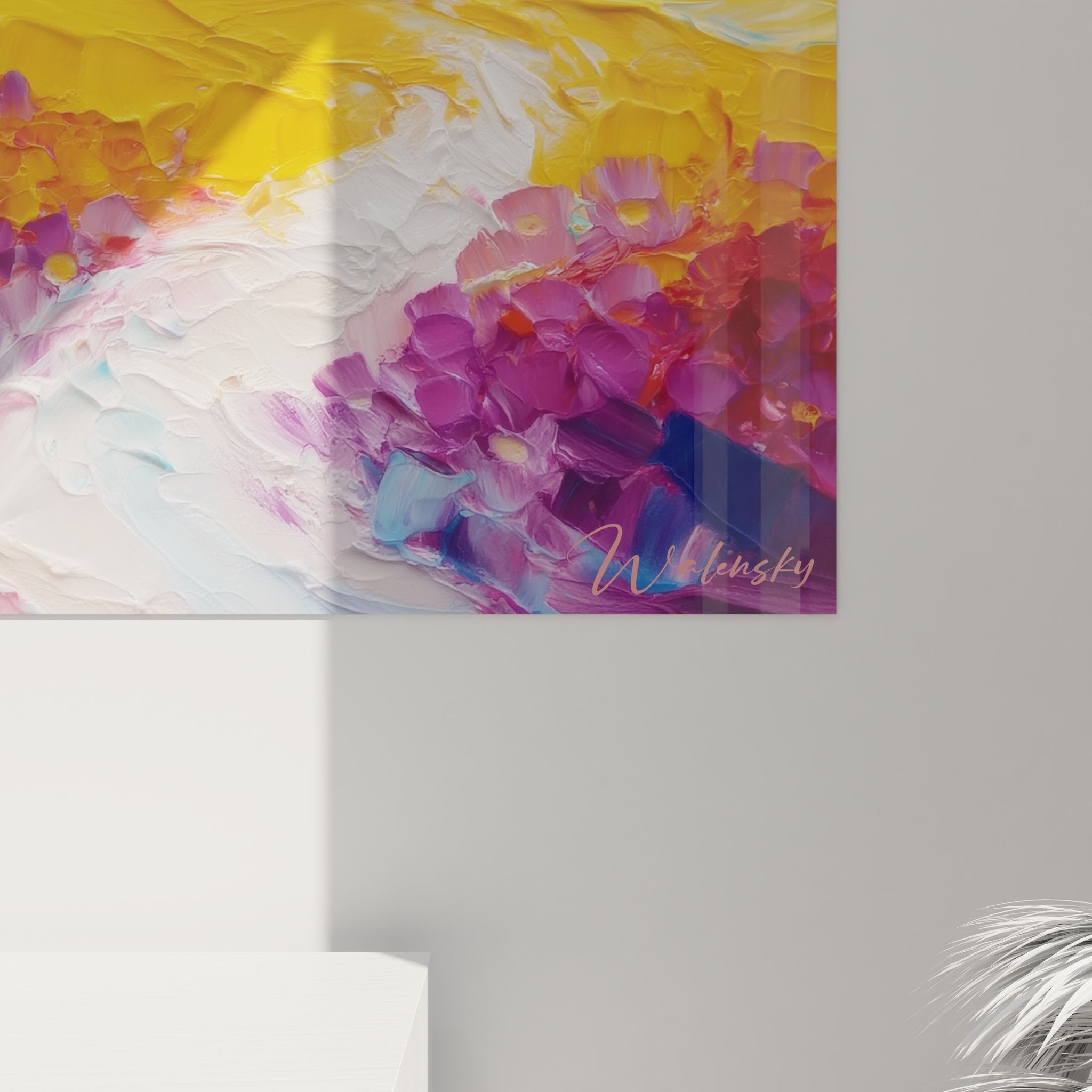 Mountain lake sunset wall art alpine landscape modern colorful wall decoration