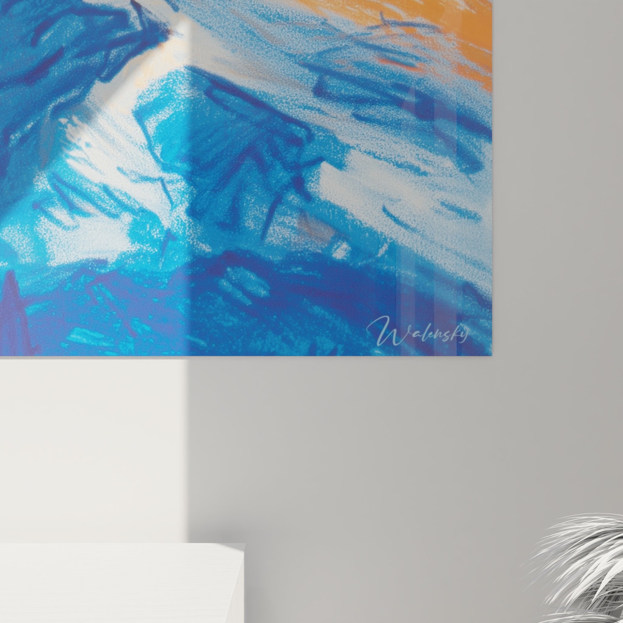 Vue ensemble tableau mural montagne, œuvre d'art alpine décorative pour intérieur moderne