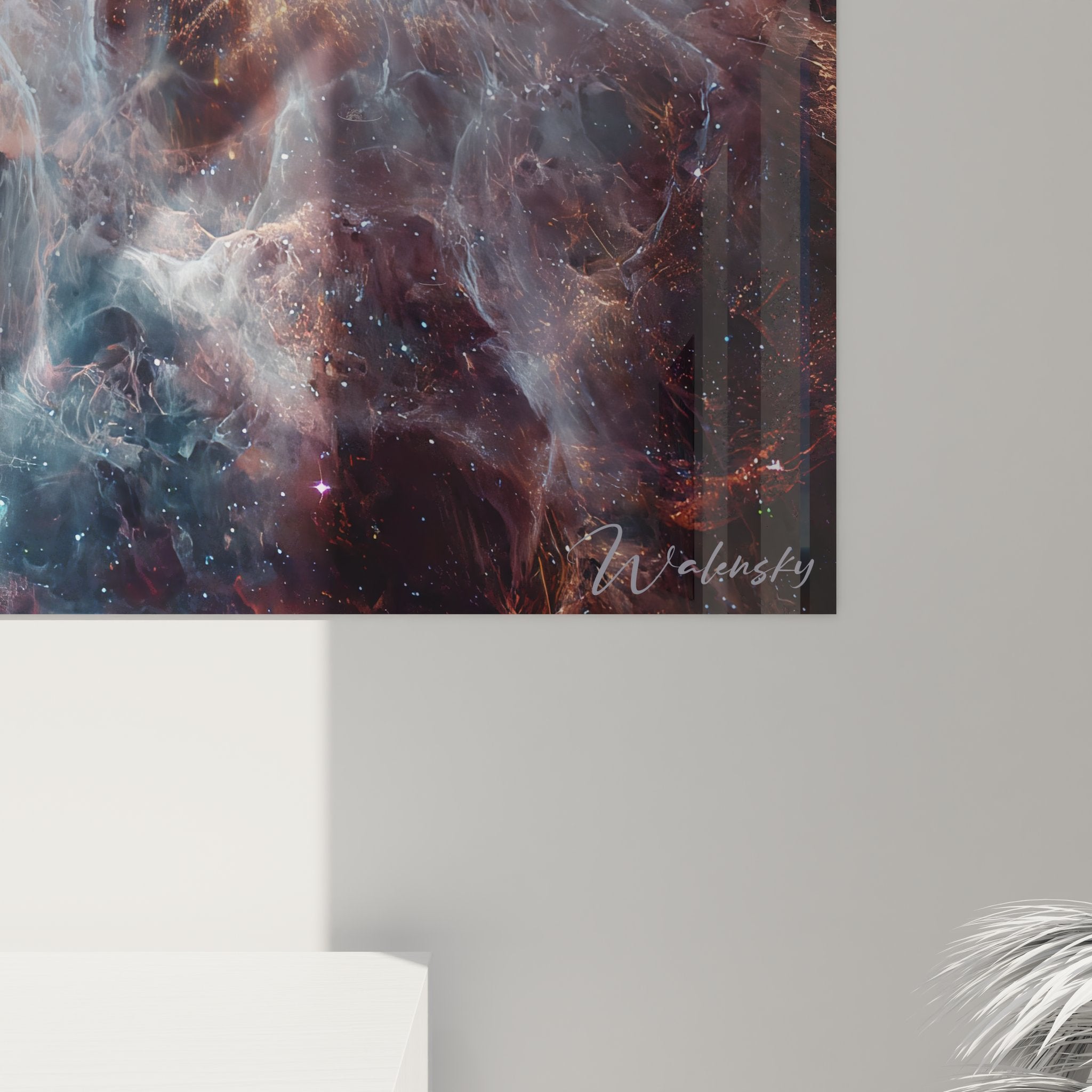 Vue d'ensemble tableau mural nébuleuse spiralée œil cosmique art décoratif espace