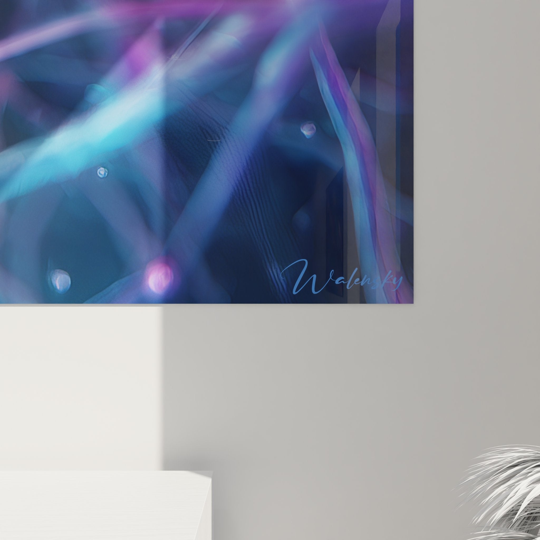 Vue ensemble tableau mural neuronal décoratif dans intérieur contemporain moderne