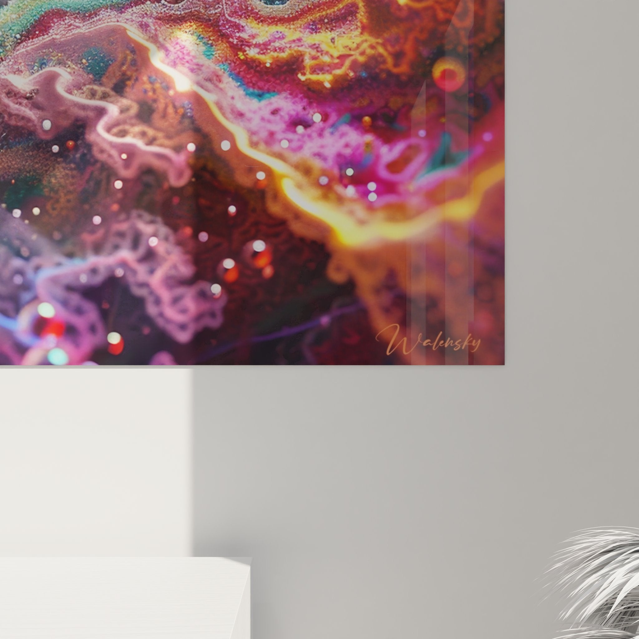 Vue ensemble tableau mural neuronal connexions synaptiques décoration intérieure moderne