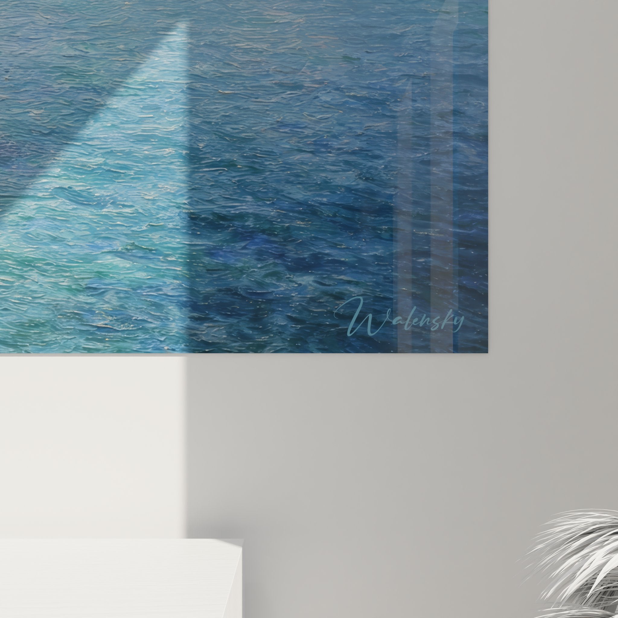 Vue ensemble tableau mural falaises, art maritime pour décoration intérieure moderne