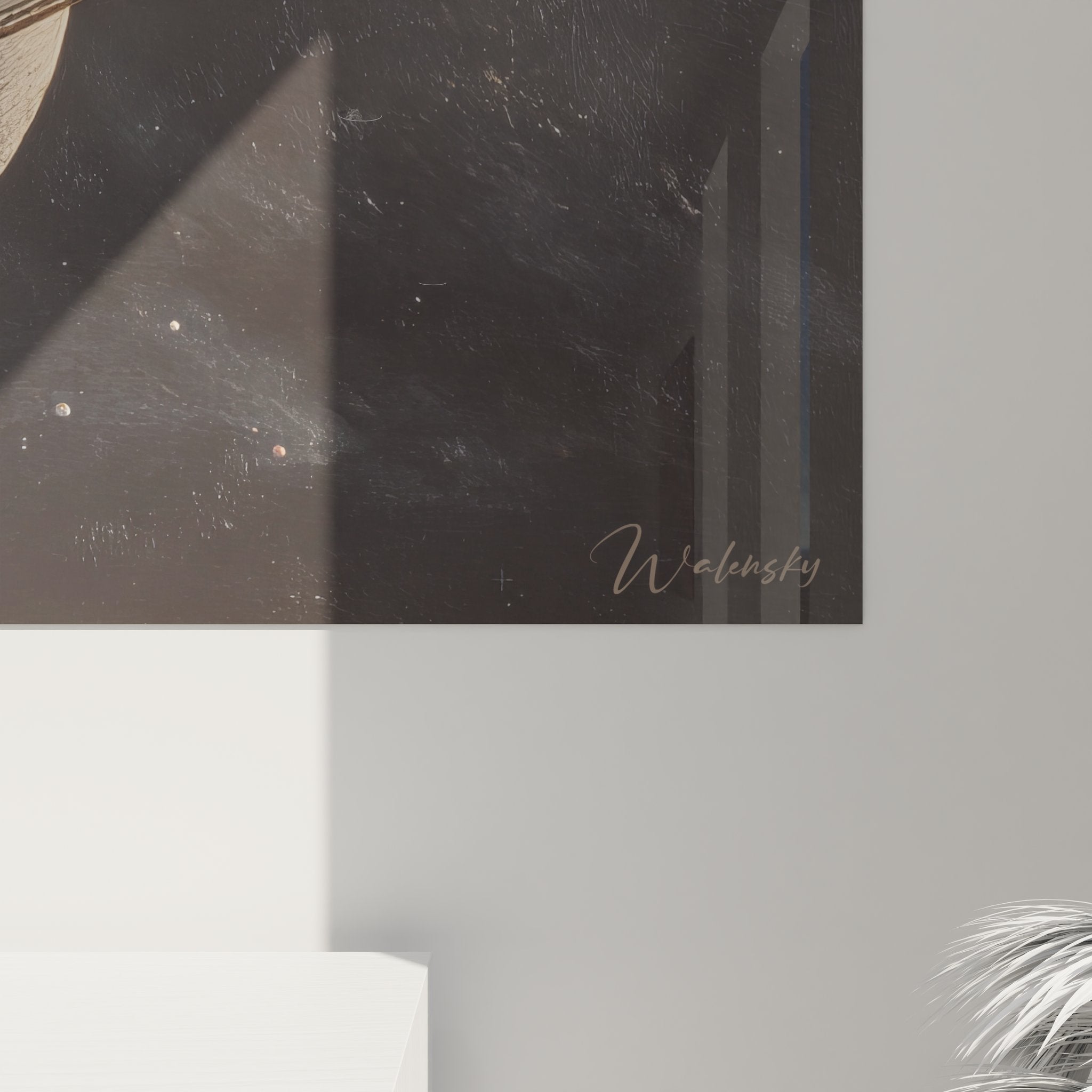 Vue ensemble tableau mural Saturne, art spatial décoratif pour intérieur moderne