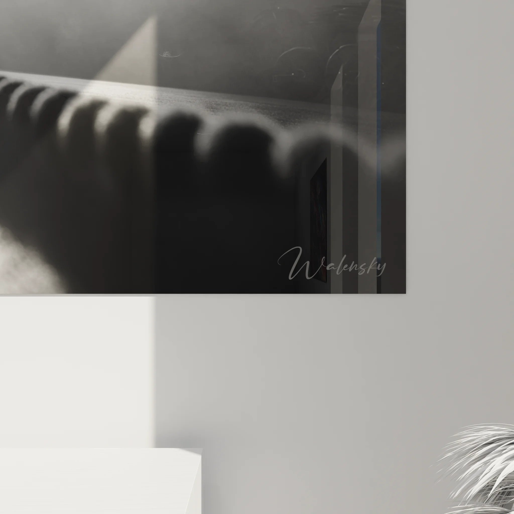 Vue ensemble tableau mural sports noir blanc cross training battle ropes décoration gym