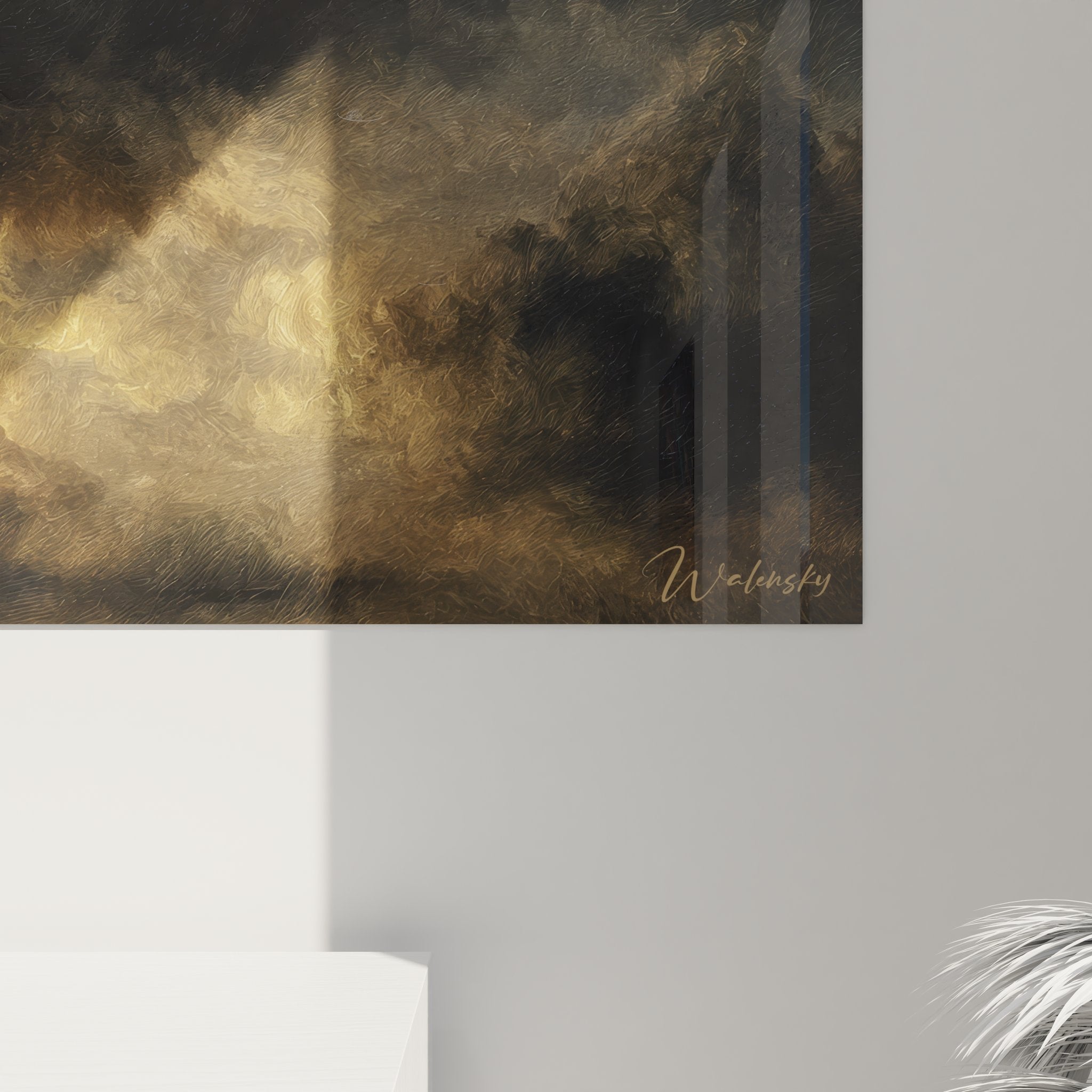 Vue ensemble tableau mural tempête électrique - art décoratif ciel orageux format panoramique