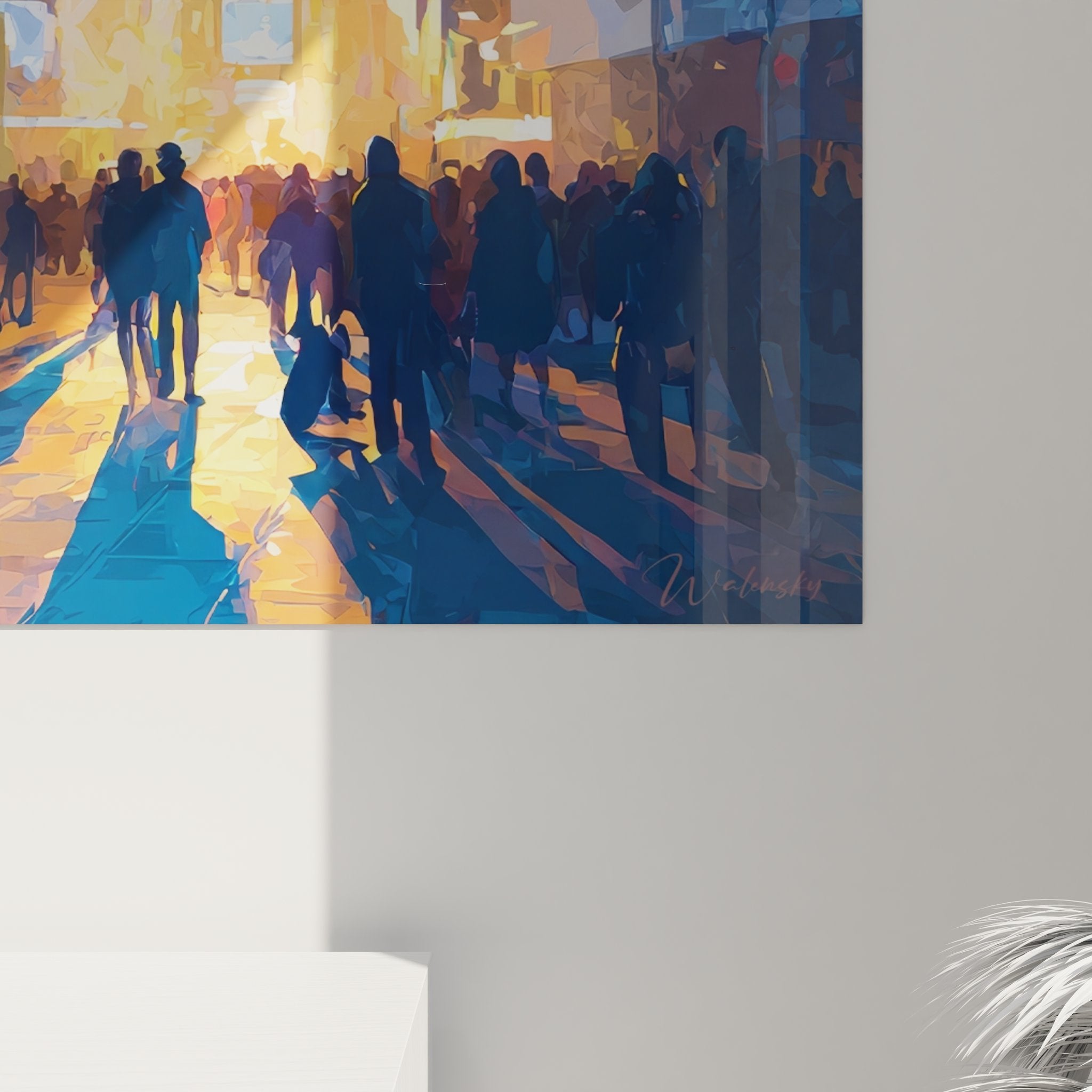 Vue ensemble tableau mural Times Square urbain avec buildings illuminés et ambiance nocturne Broadway