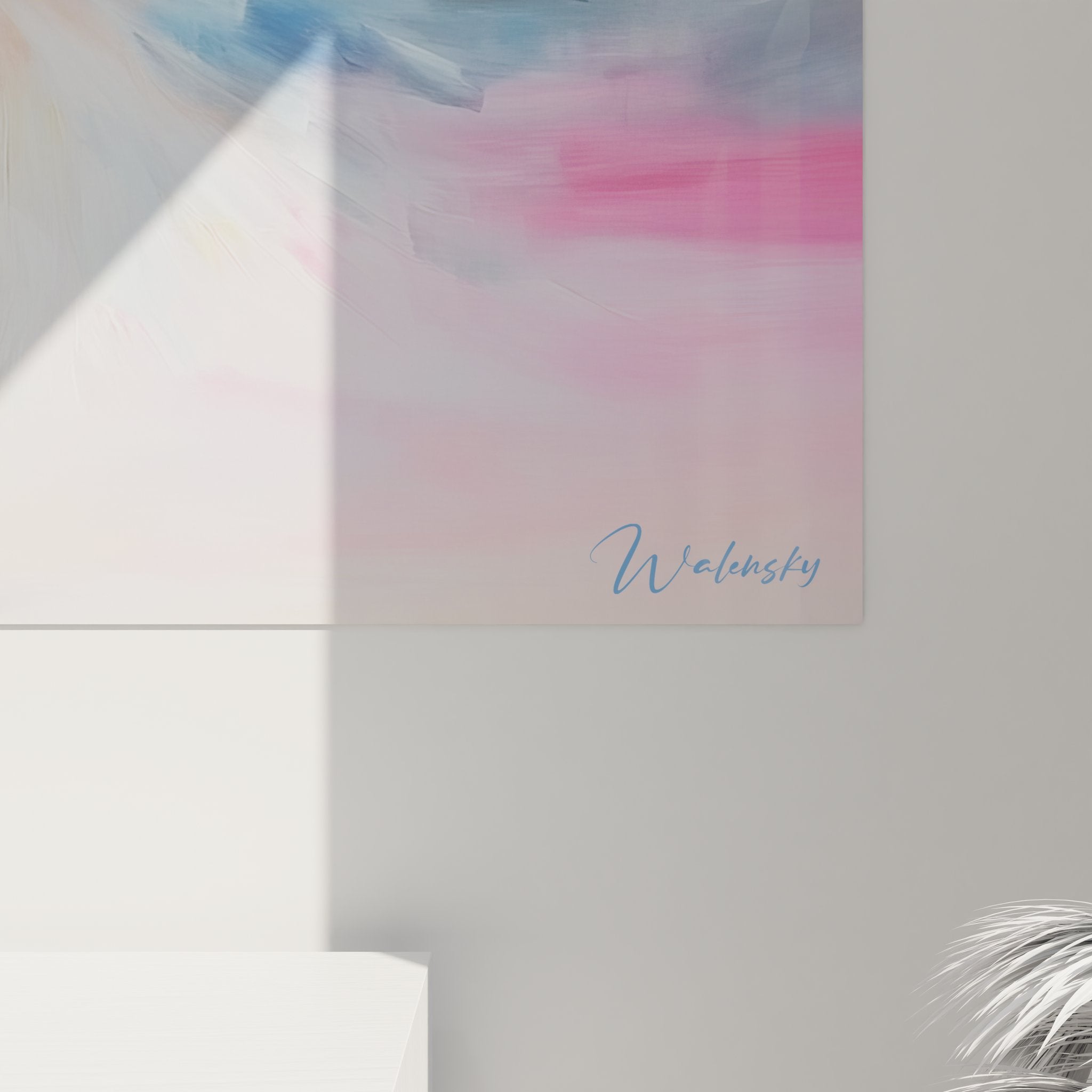 Vue ensemble tableau mural tourbillon coloré abstrait avec spirale énergétique multicolore
