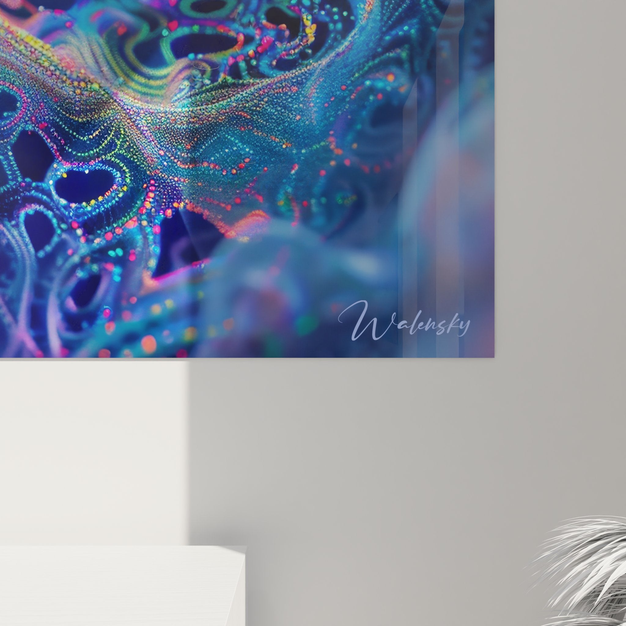 Vue d'ensemble tableau mural neuronal explosion couleurs représentation artistique cerveau moderne