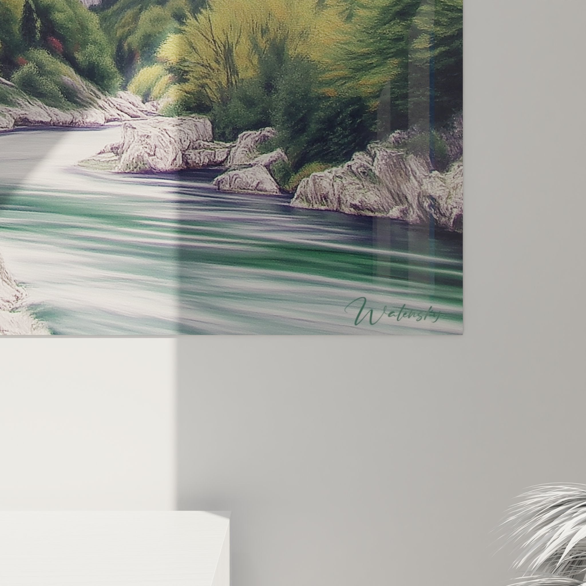 Vue ensemble tableau mural paysage gorges canyons rivière montagne art nature sauvage