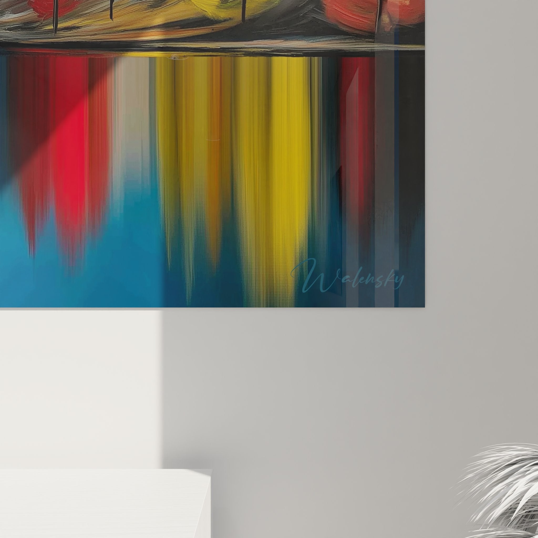 Vue ensemble tableau mural lac montagne automne aux couleurs flamboyantes