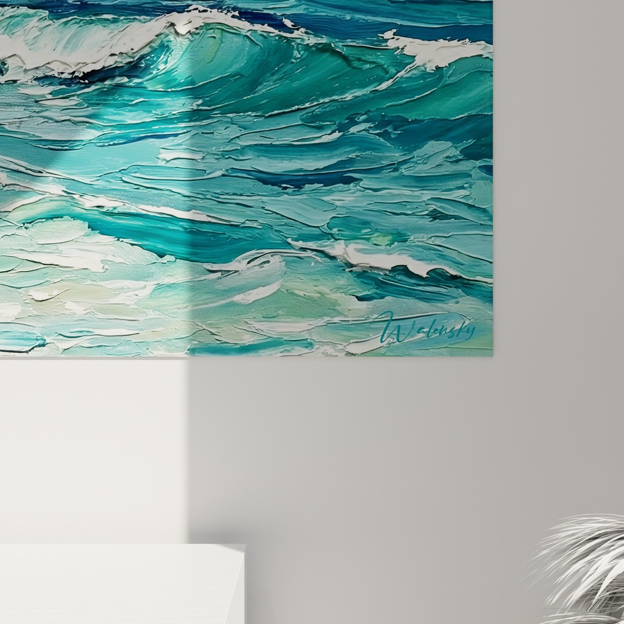 Vue ensemble tableau plage paradisiaque eaux cristallines decoration murale Bali