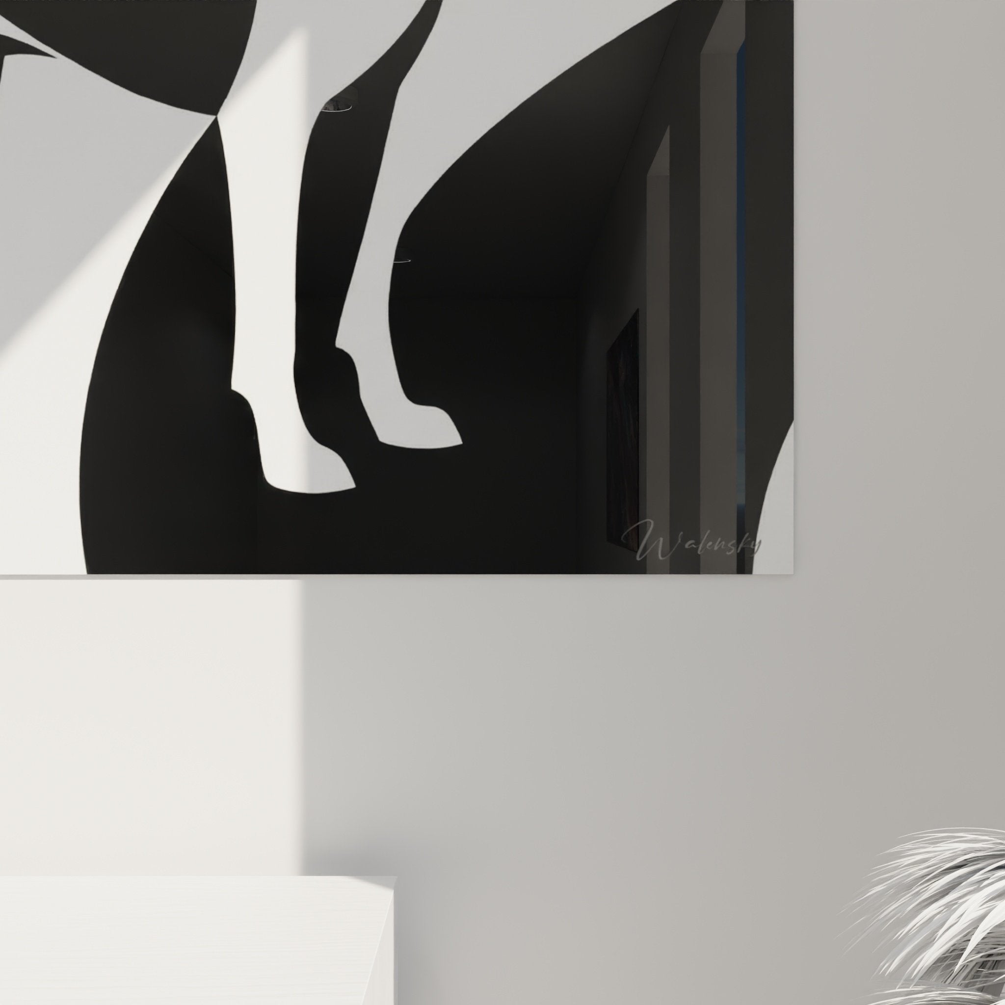 Vista d'insieme del quadro Pointer English moderno in un interno design minimalista