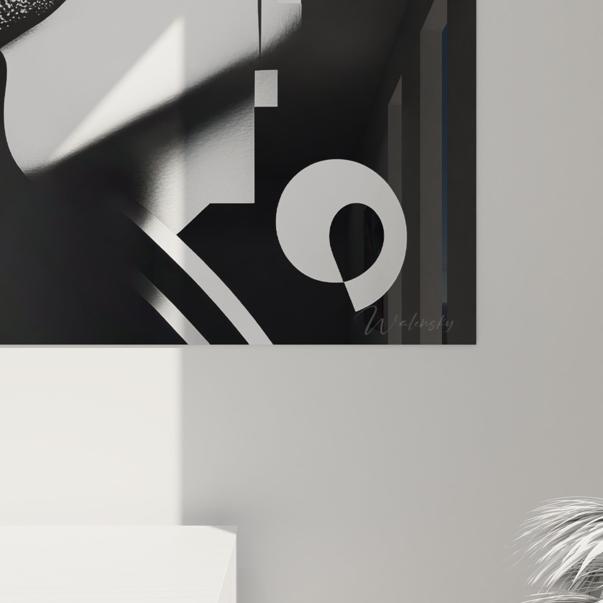 Vue ensemble tableau portrait femme noir blanc typographie moderne décoration murale design