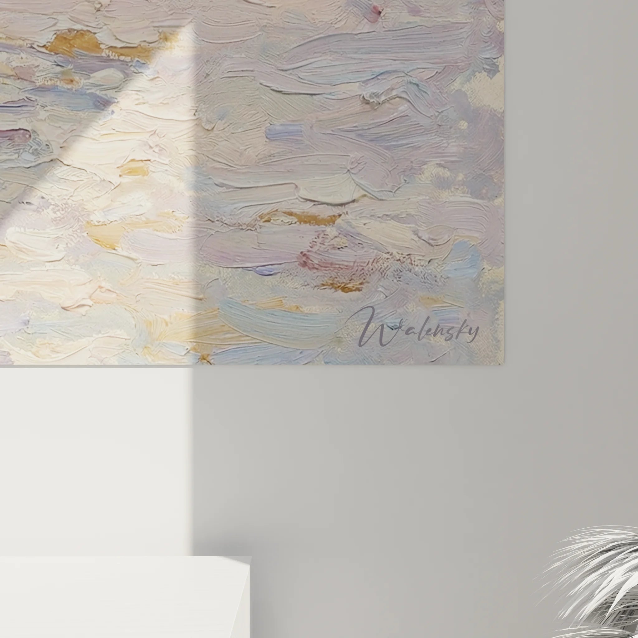 Vue d'ensemble du tableau rameurs impressionniste révélant l'harmonie des tons pastel et la composition