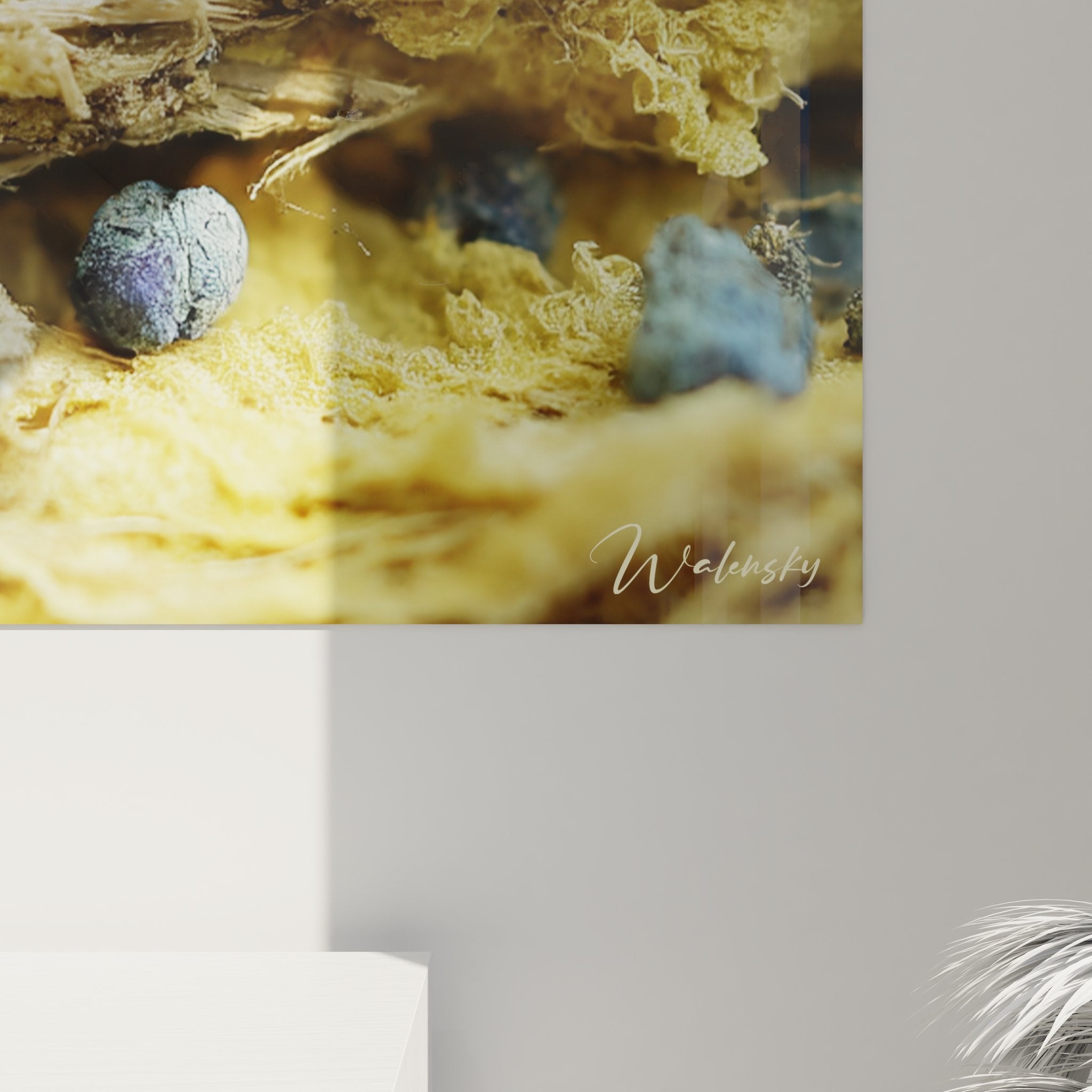 Vue ensemble tableau mural réseau synaptique collage art microscopique décoration moderne