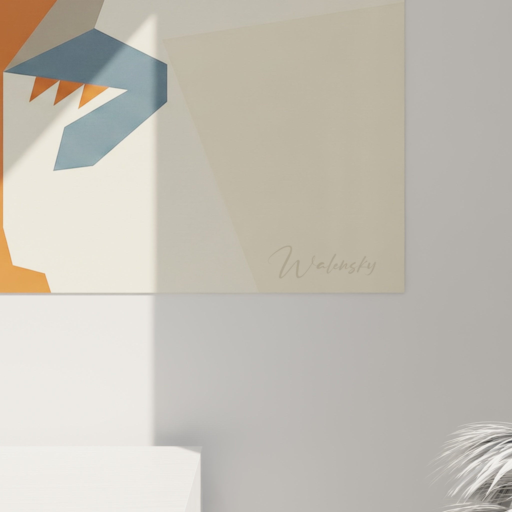 Vue d'ensemble tableau mural Setter Anglais style géométrique décoration contemporaine