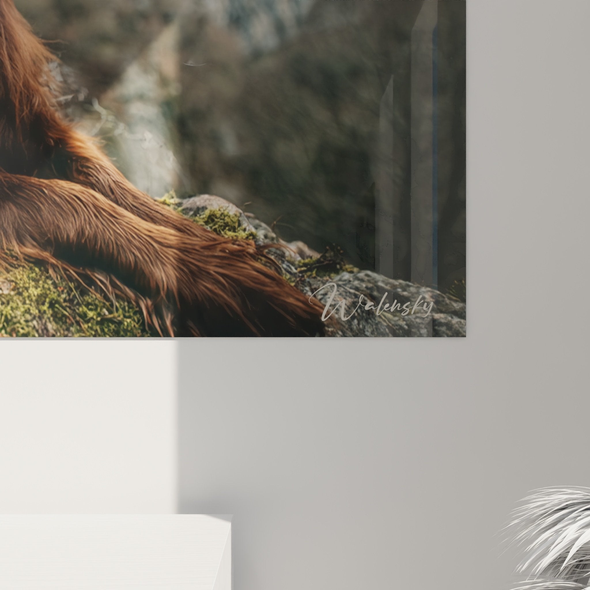 Vue ensemble tableau mural Setter Irlandais décoration intérieure style naturel élégant