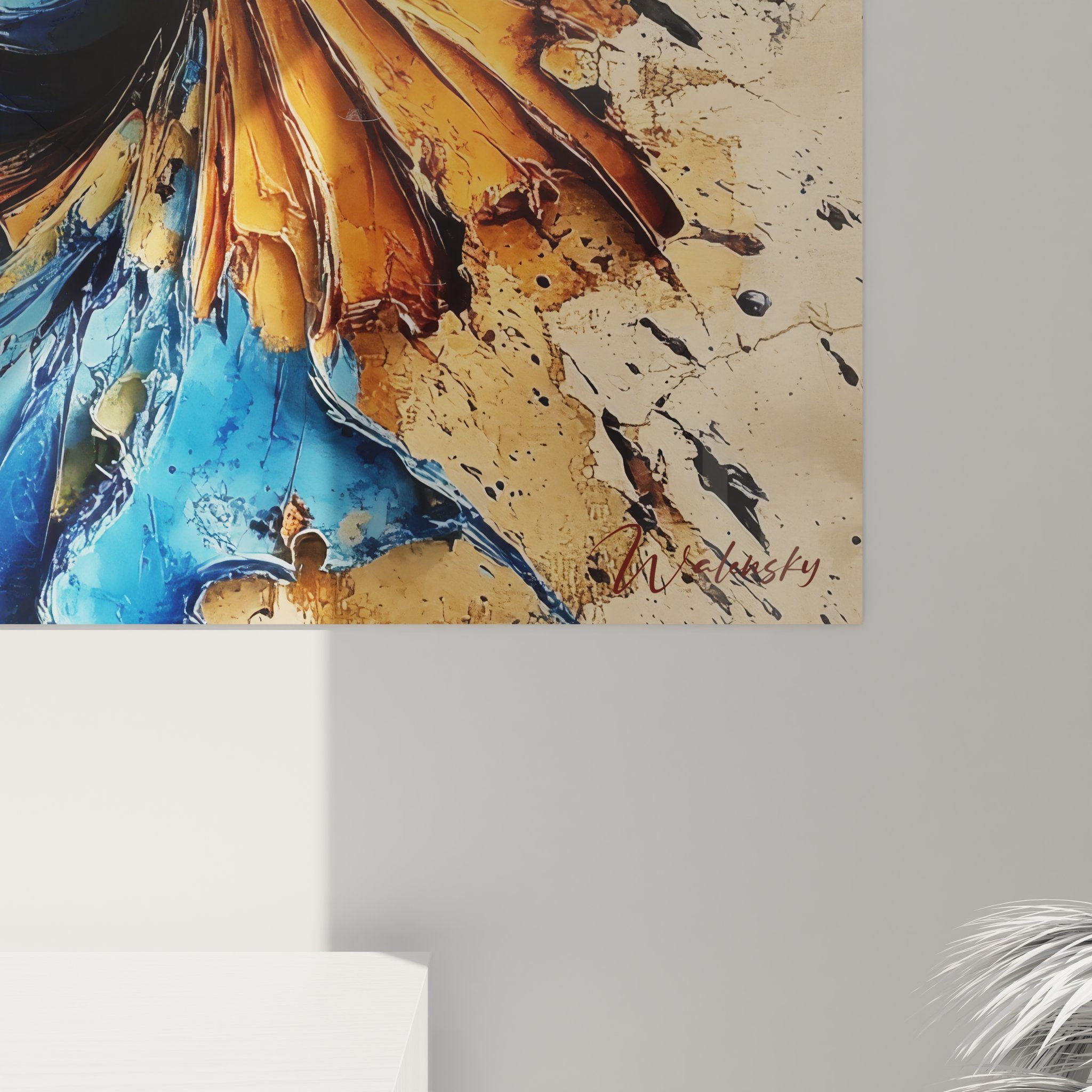 Vue ensemble tableau mural spirale abstraite - art contemporain décoration intérieure