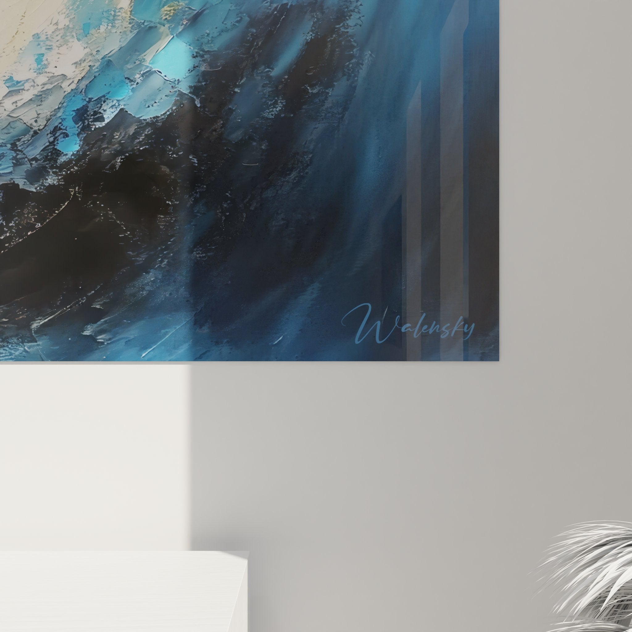 Vue ensemble tableau spirale abstraite moderne, art mural contemporain représentation vortex énergétique