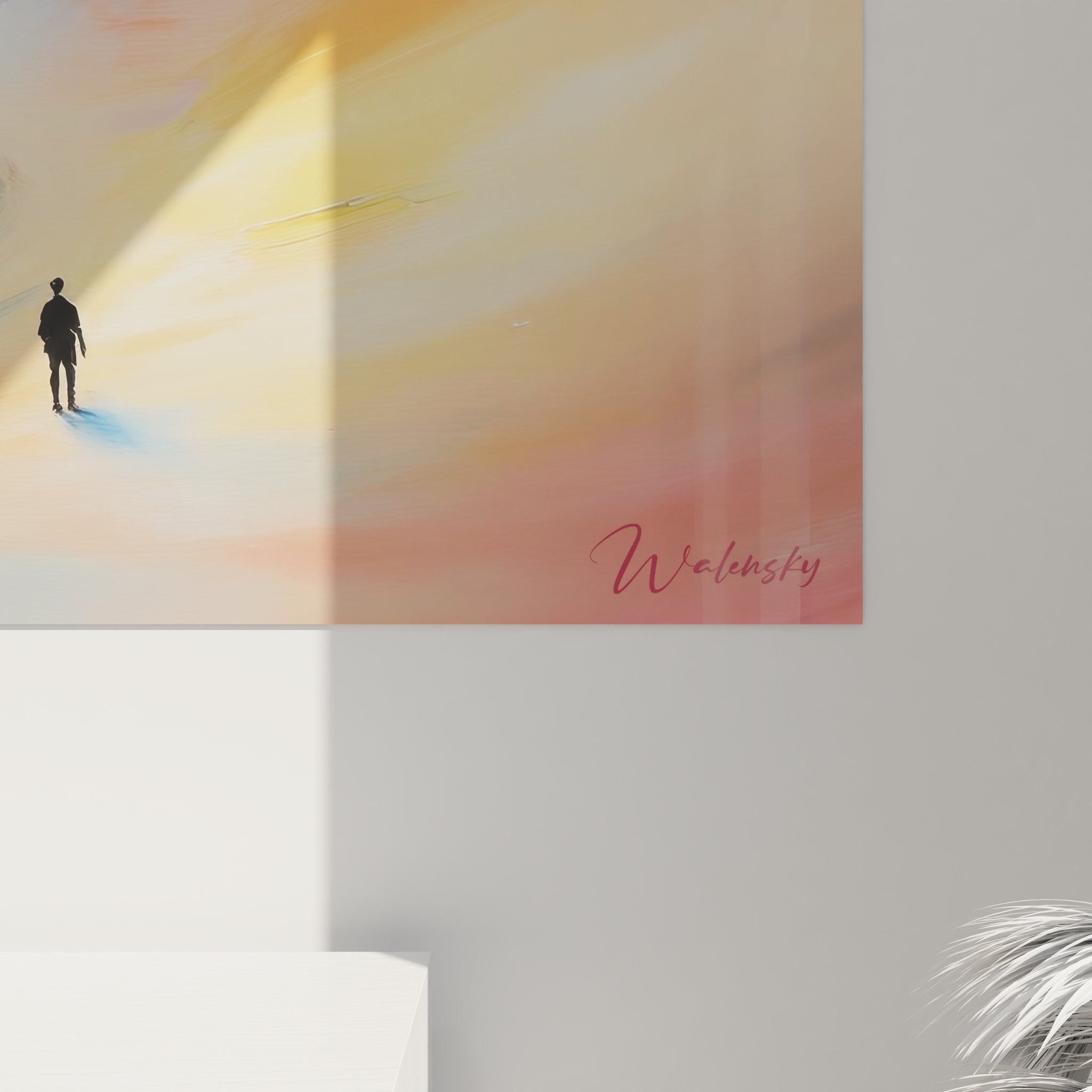 Vue ensemble tableau mural spirale cosmique abstraite silhouette décoration murale art contemporain