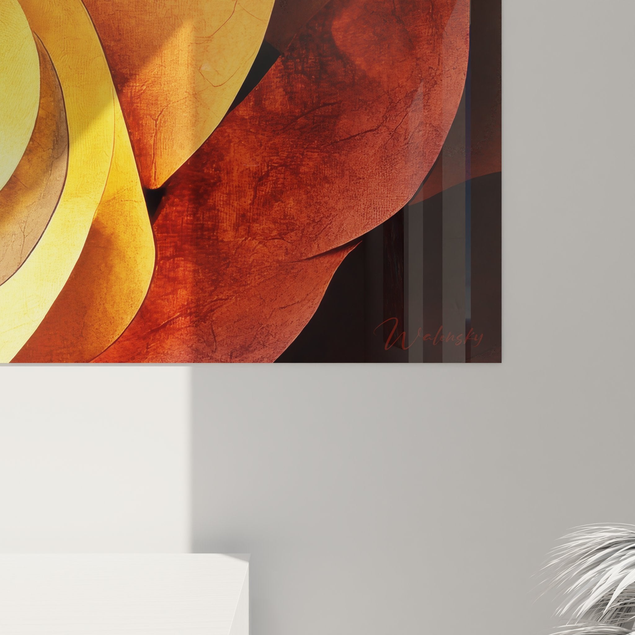 Vue ensemble tableau spirale panoramique coloré art mural abstrait décoration intérieure moderne