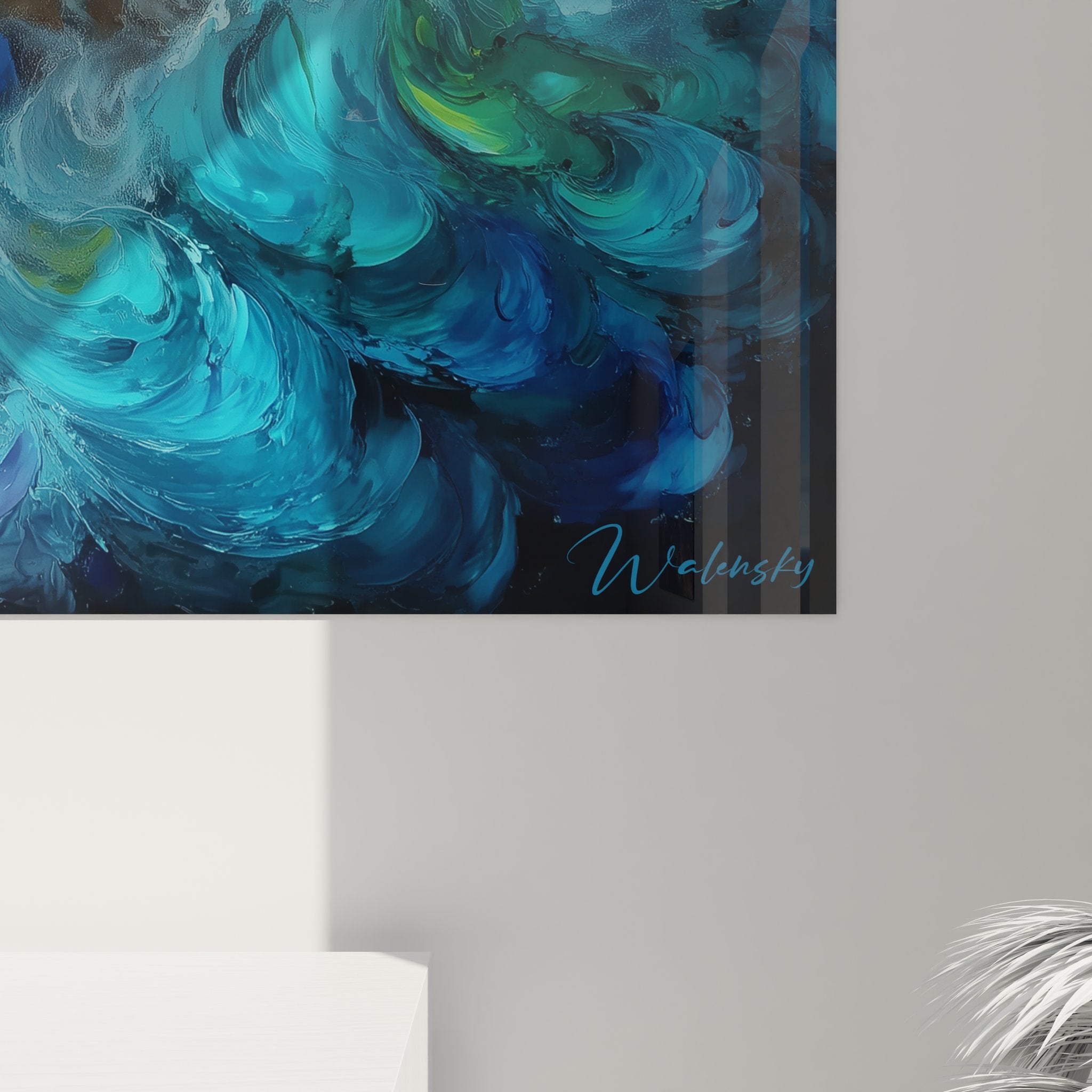 Vue ensemble tableau mural village méditerranéen coloré décoration murale art maritime maisons escarpées