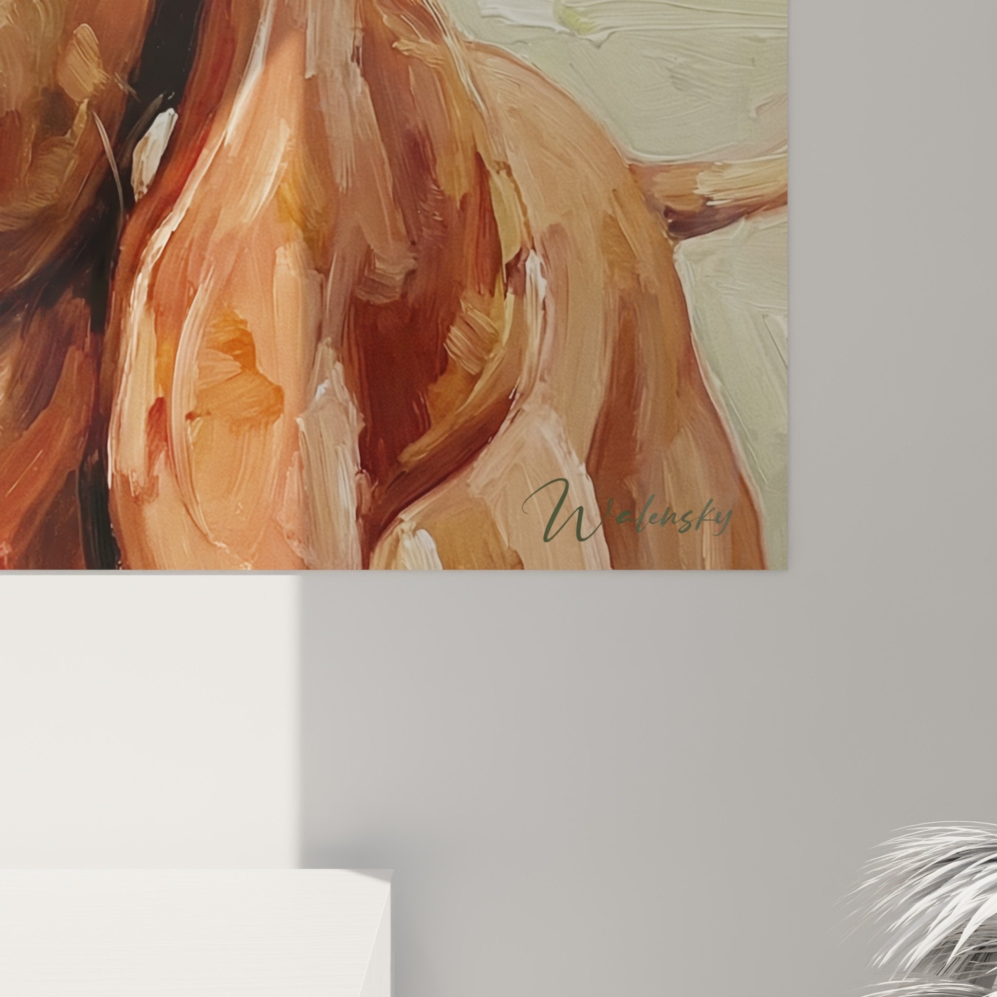 vue-ensemble-tableau-vizsla-portrait-chien-roux-peinture-artistique-moderne