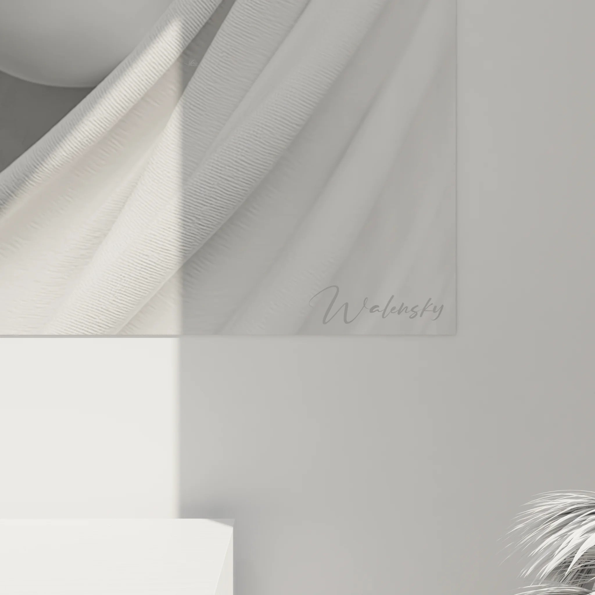 Vue ensemble tableau XXL femme voilée noir et blanc dans intérieur moderne