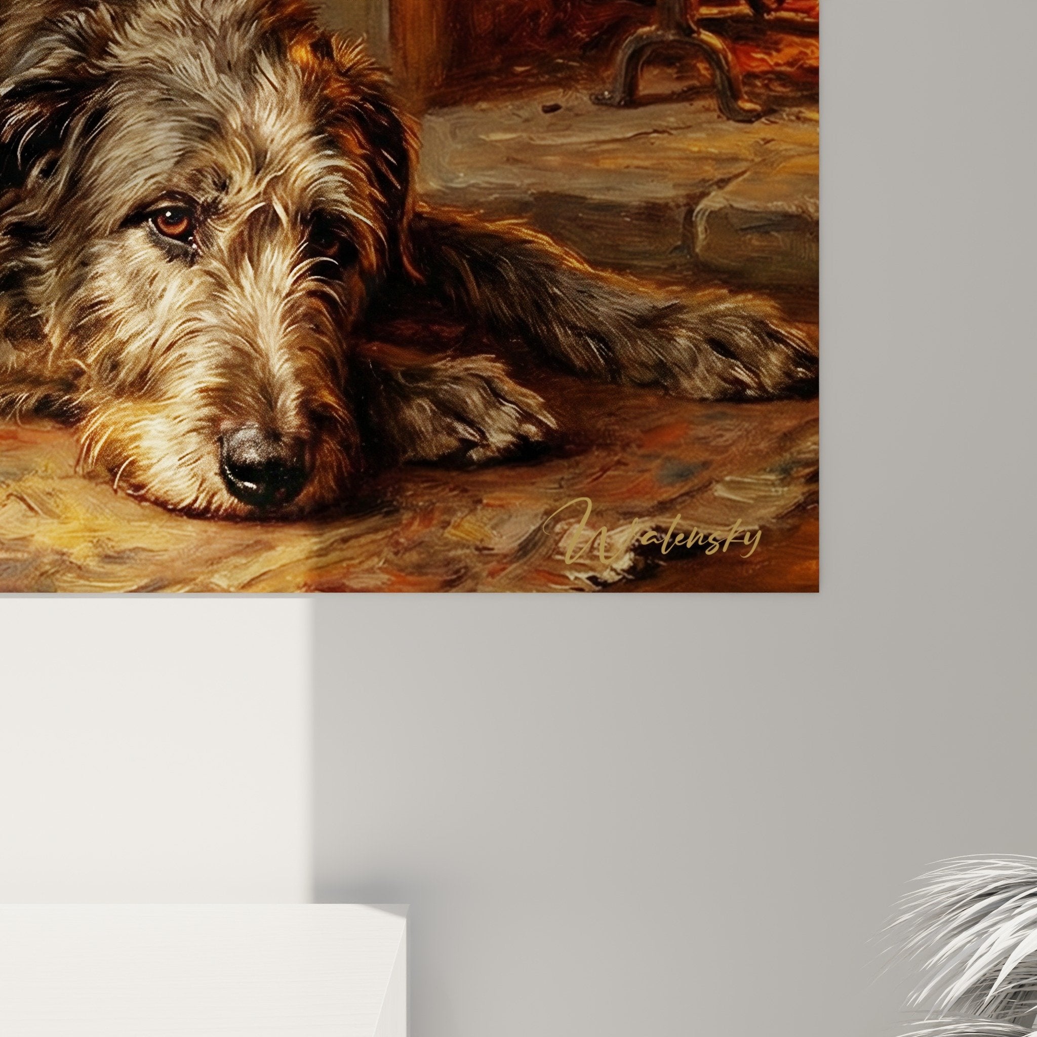 vue-ensemble-irish-wolfhound-interieur-rustique-boiseries-pierre