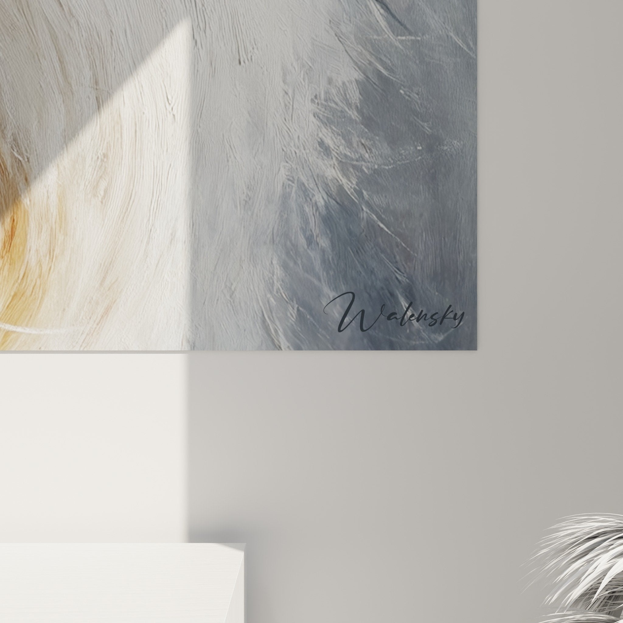Vue ensemble portrait canin coton tulear salon decoration interieur tableau mural art animalier contemporain