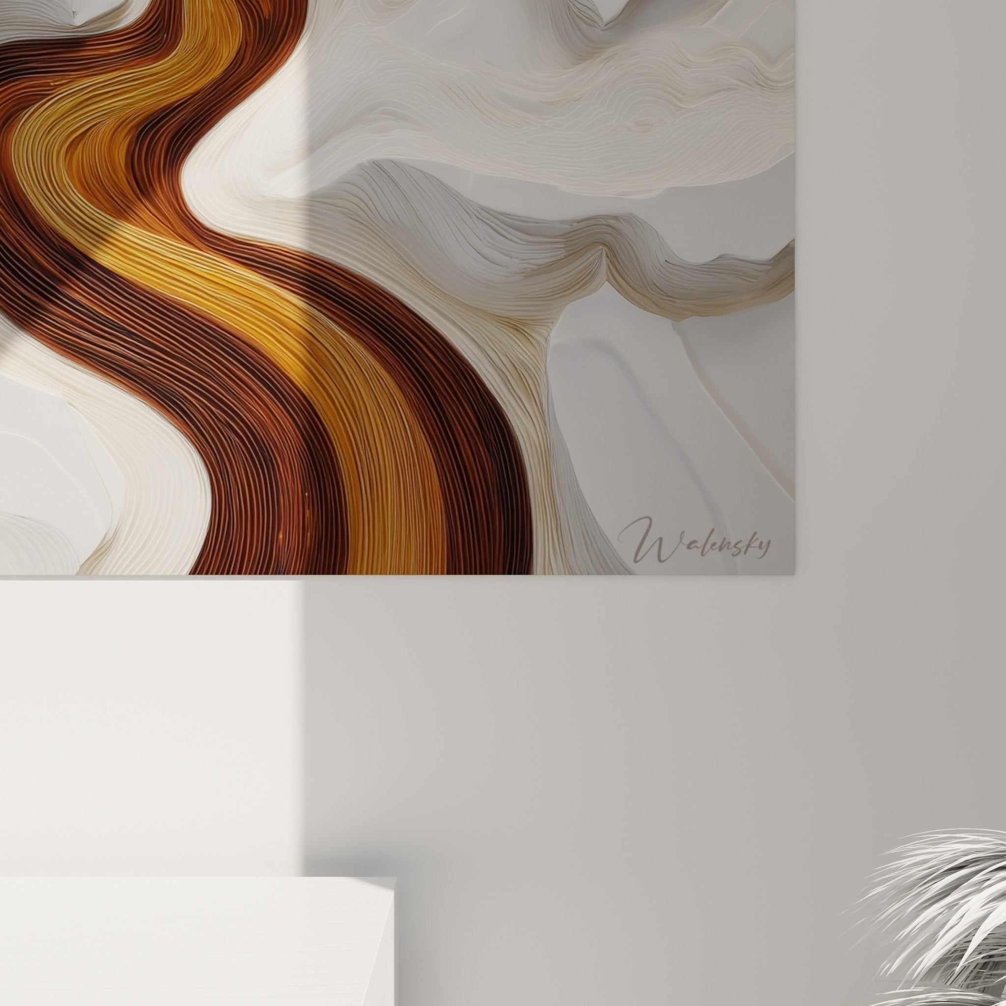 Gesamtansicht Gemälde himmlischer Fluss golden Wohnzimmer Dekoration Feng Shui Erdmittelpunkt
