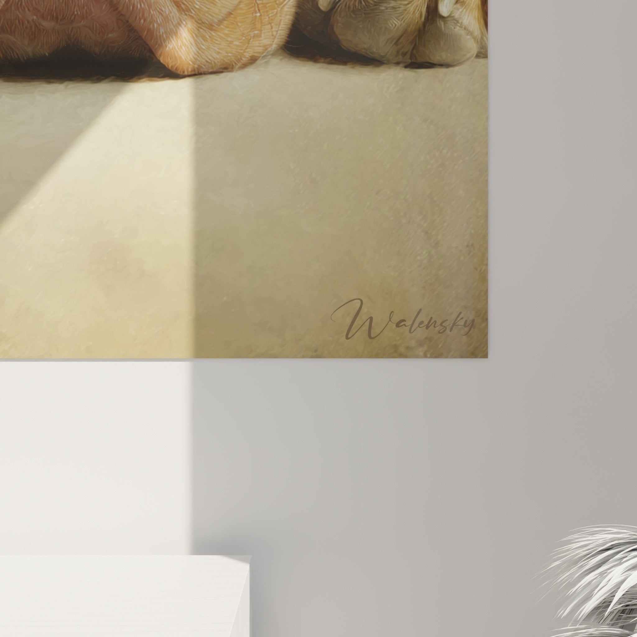 Vue d'ensemble du portrait canin Dogue de Bordeaux dans salon contemporain avec mobilier bois naturel