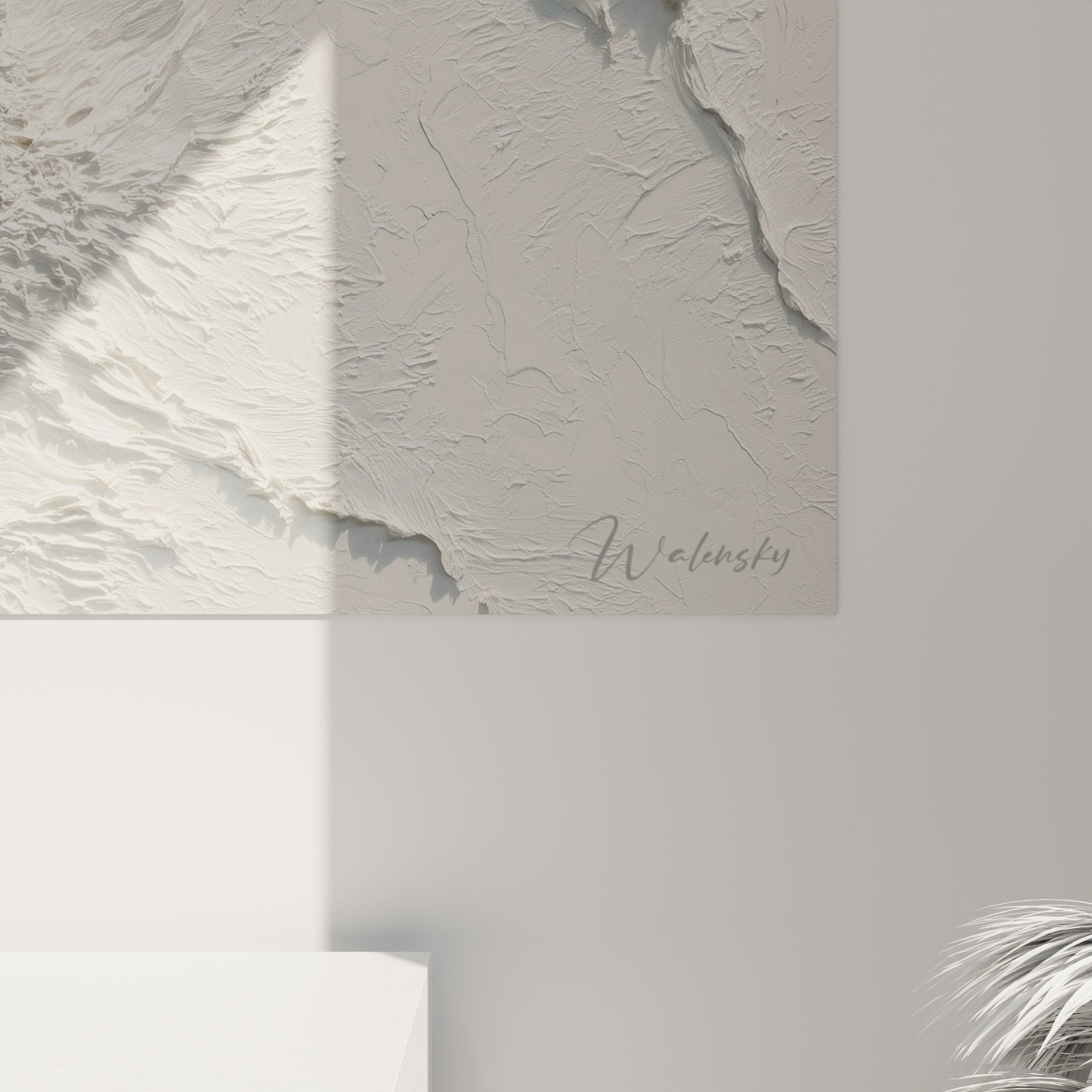 Black and white textured wall art canvas modern living room décor feng shui northwest metal sculptural relief