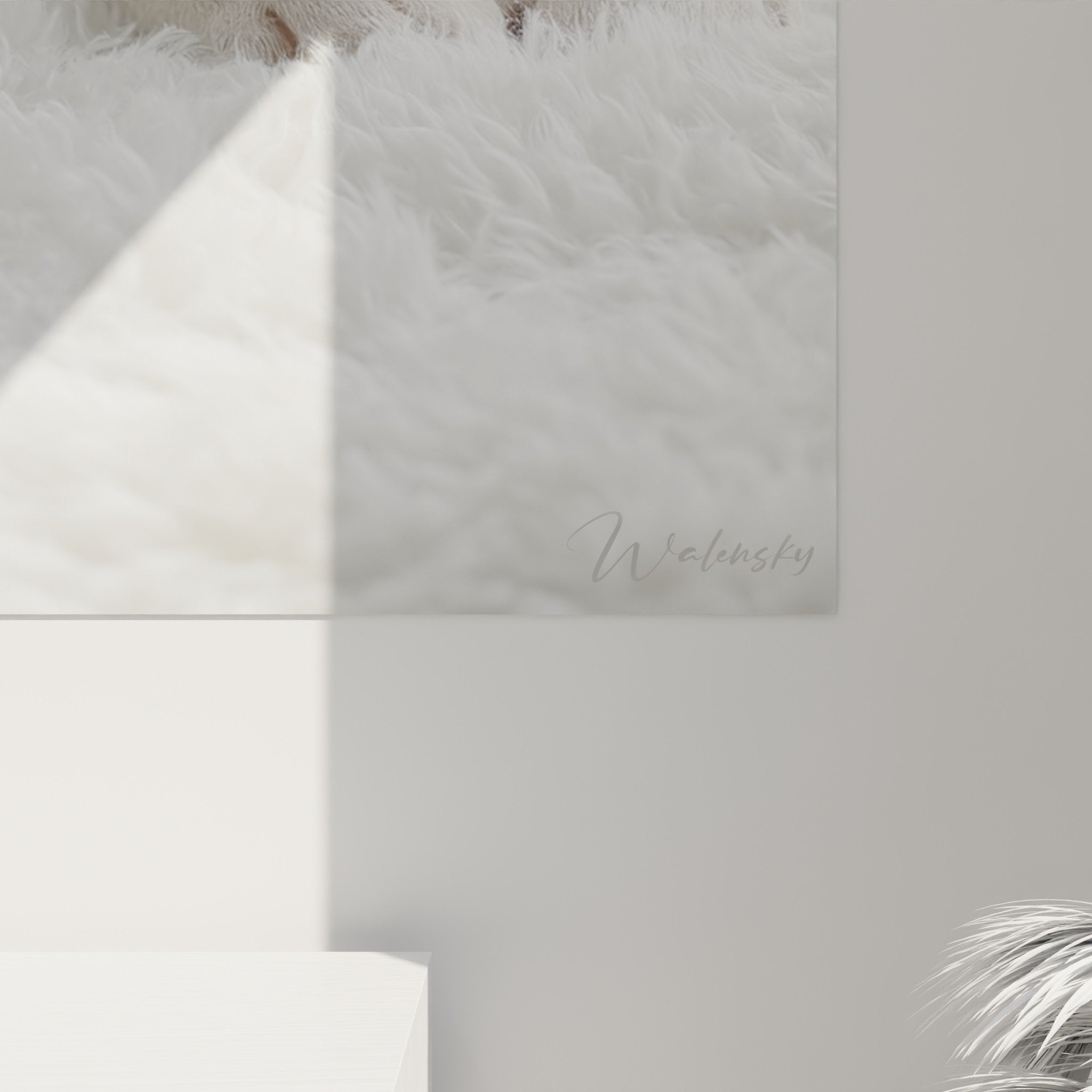vue ensemble tableau shar pei blanc dans salon moderne decoration murale elegante