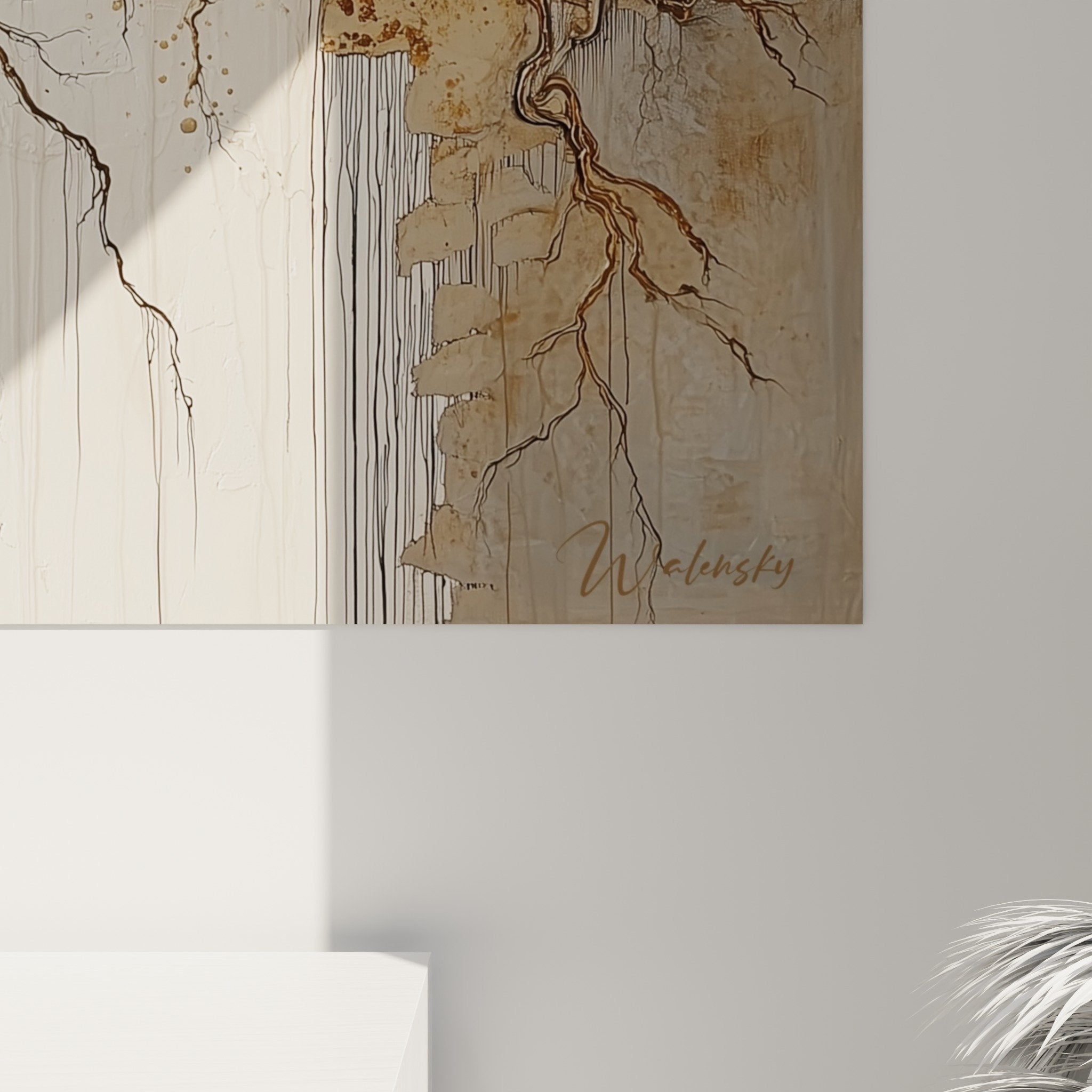 Abstract fluid organic wall art panel interior decoration contemporary feng shui view