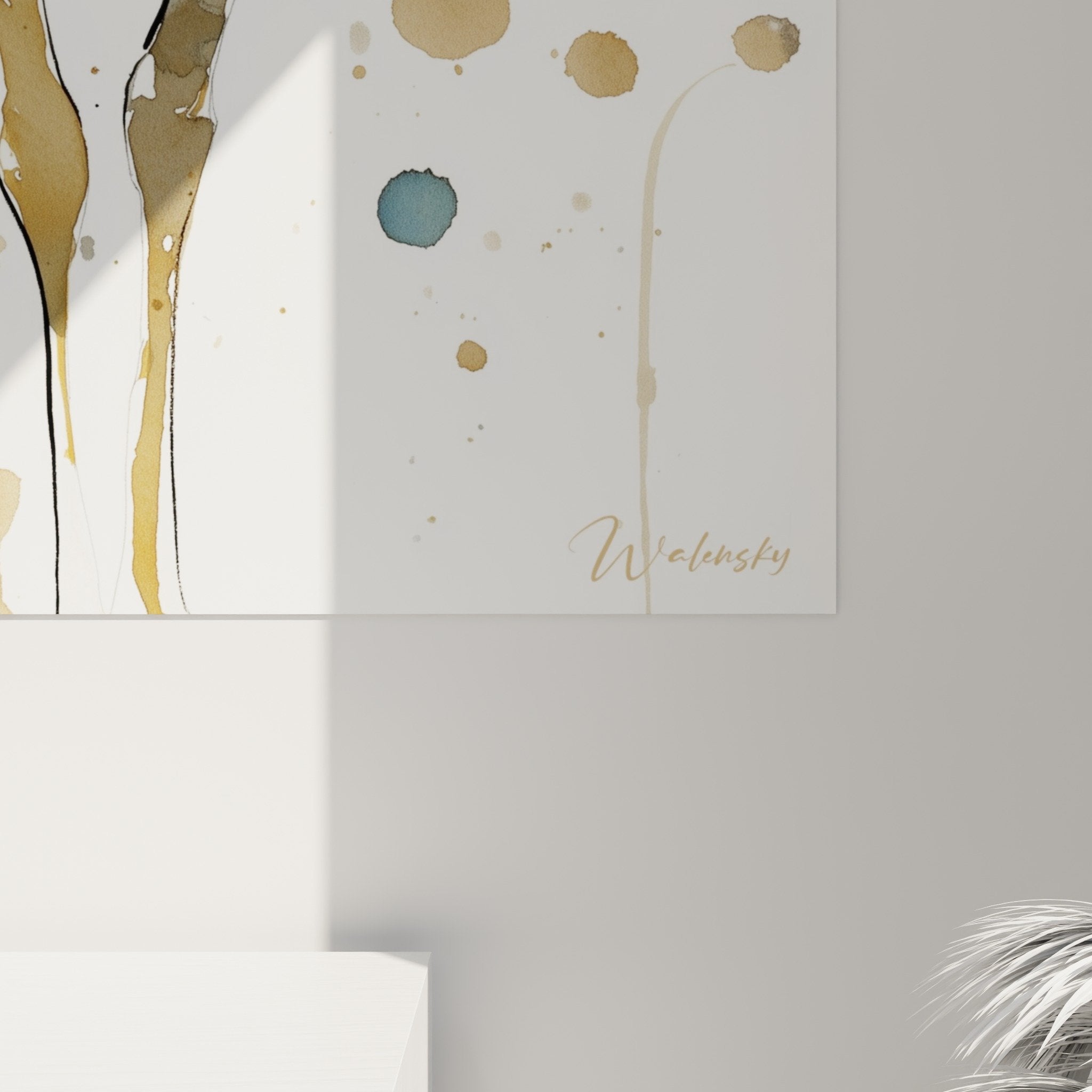 Vue ensemble tableau autruche art animalier aquarelle decoration murale moderne