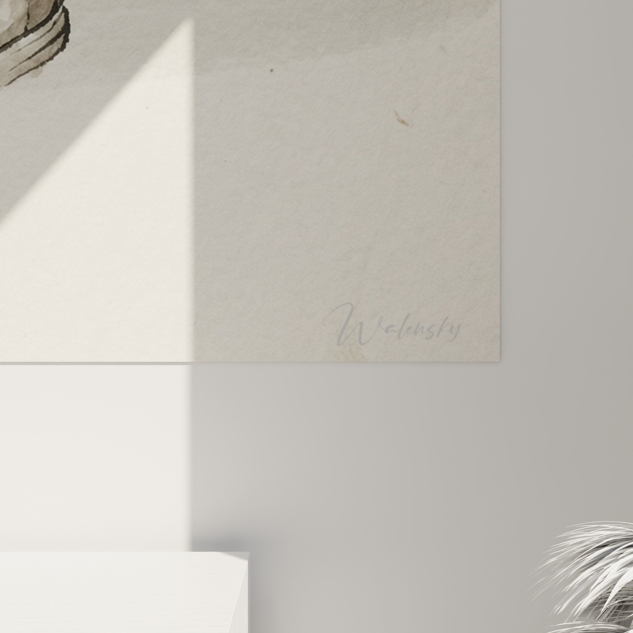 Suspended sneakers watercolor gray wall art painting Bronx decor overview