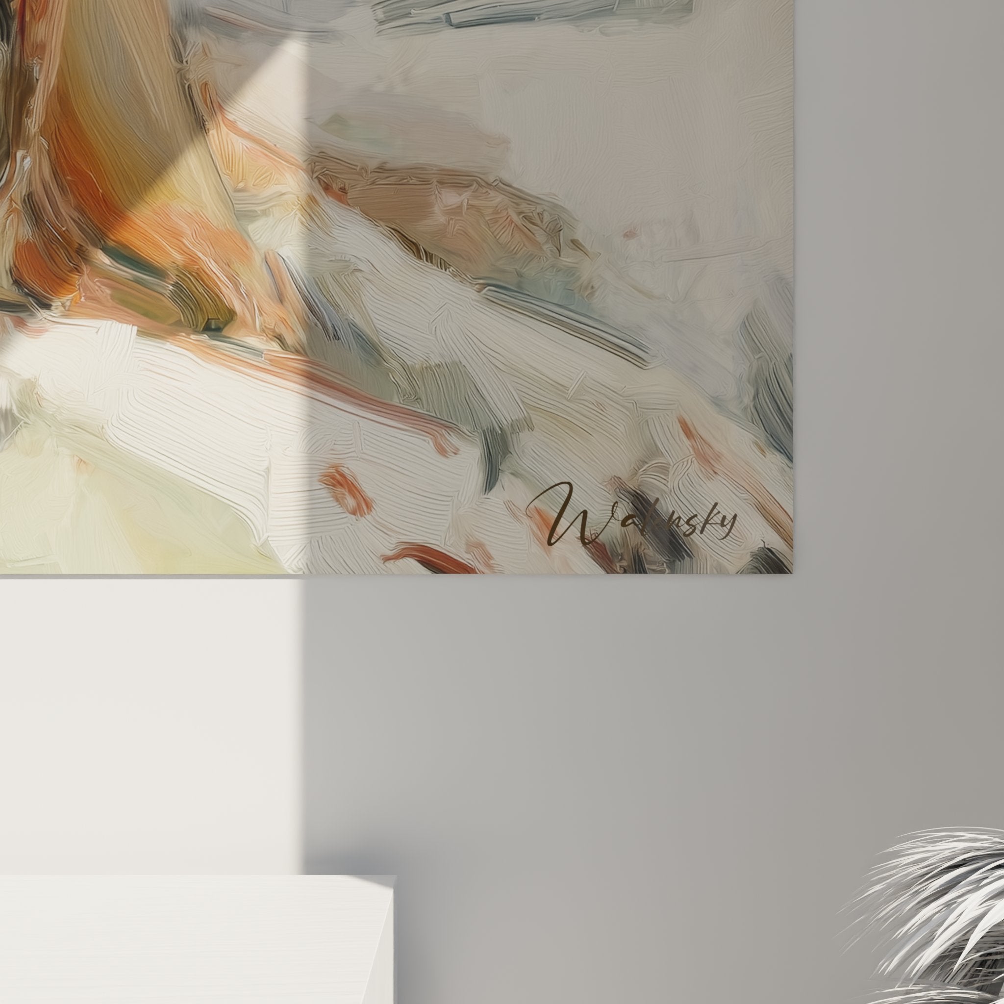 Vista d'insieme quadro beagle ritratto cane addormentato decorazione interiore tonalità calde
