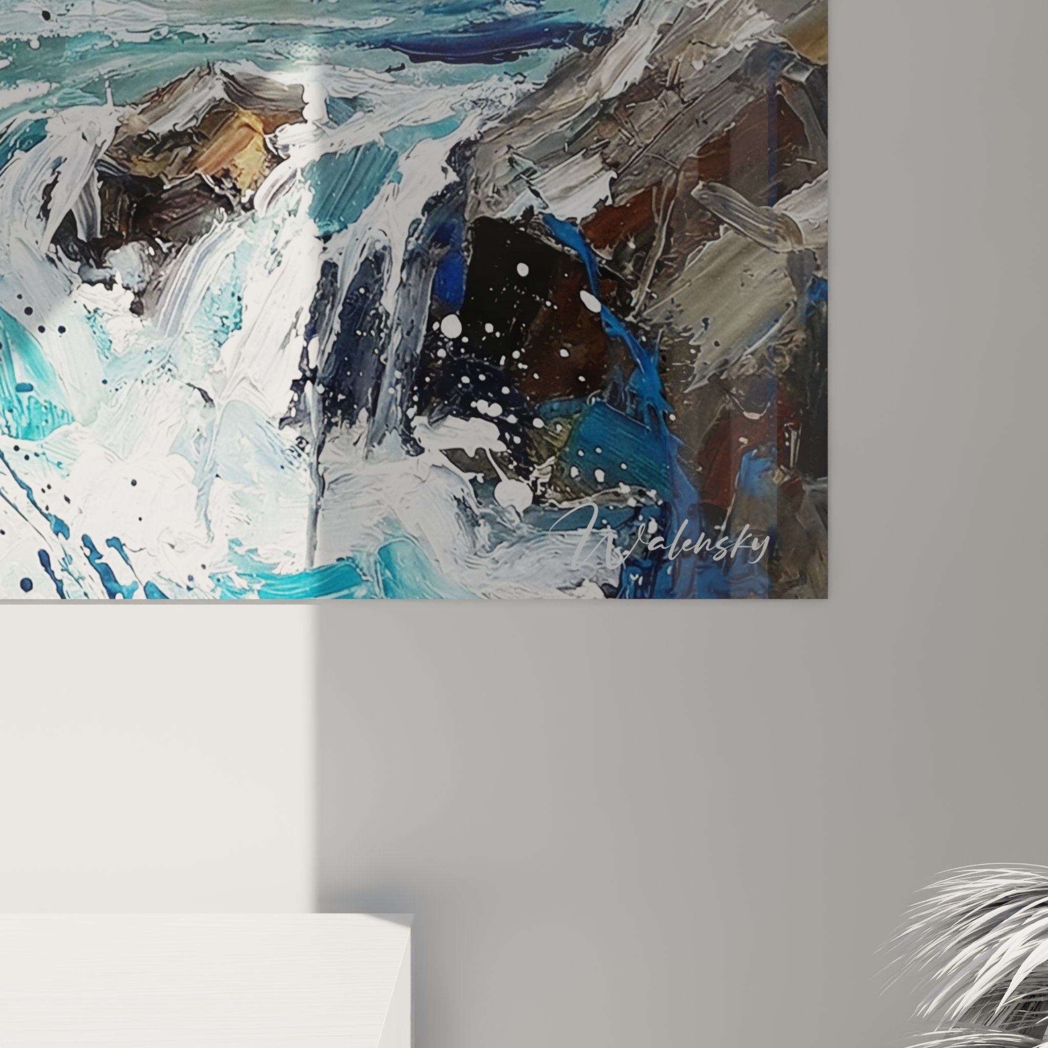 Gesamtansicht Deutscher Schäferhund Torrent Wandkunst Hundekunst Natur authentische Dekoration