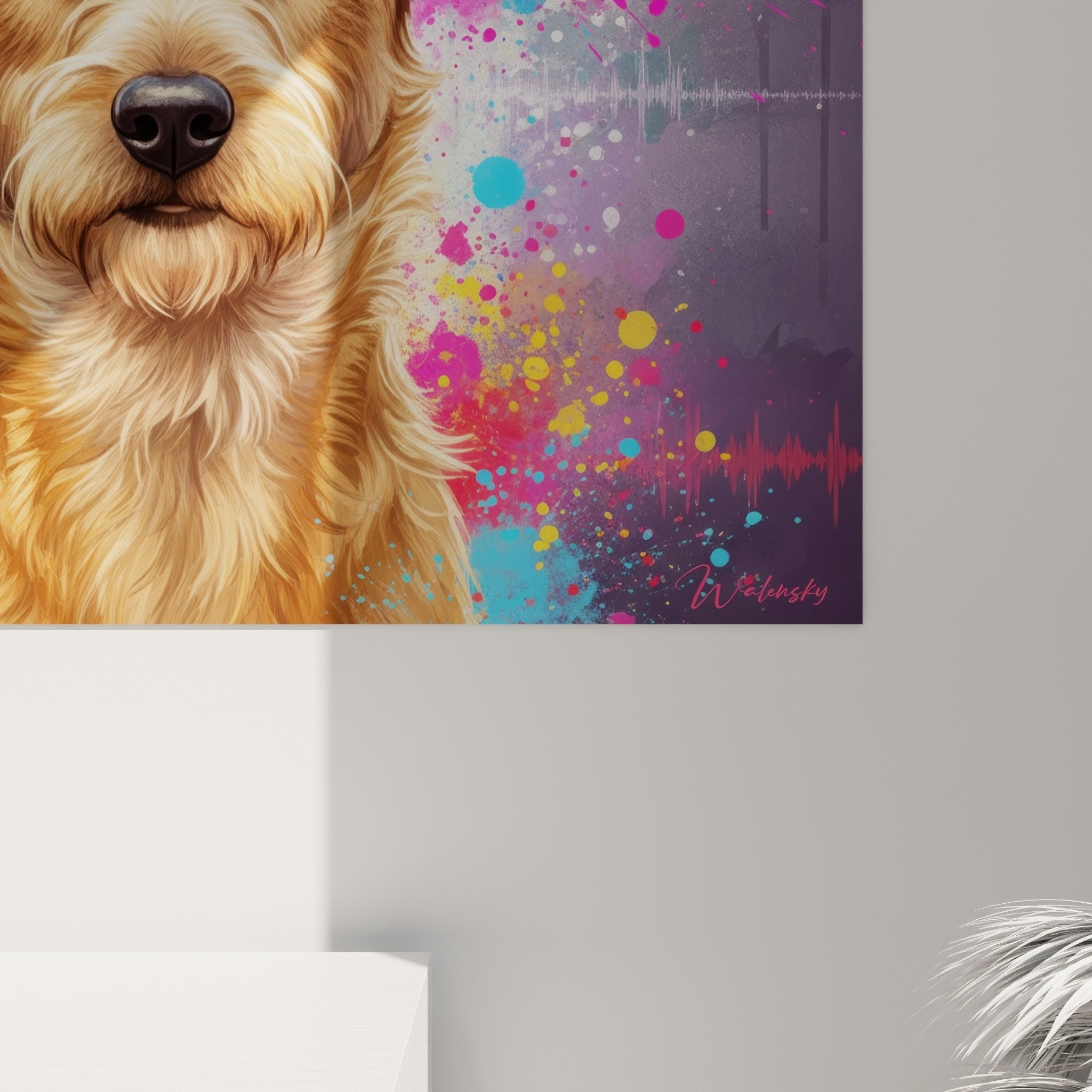 Berger Picard wall art overview cyan pink color explosion modern artistic interior decoration
