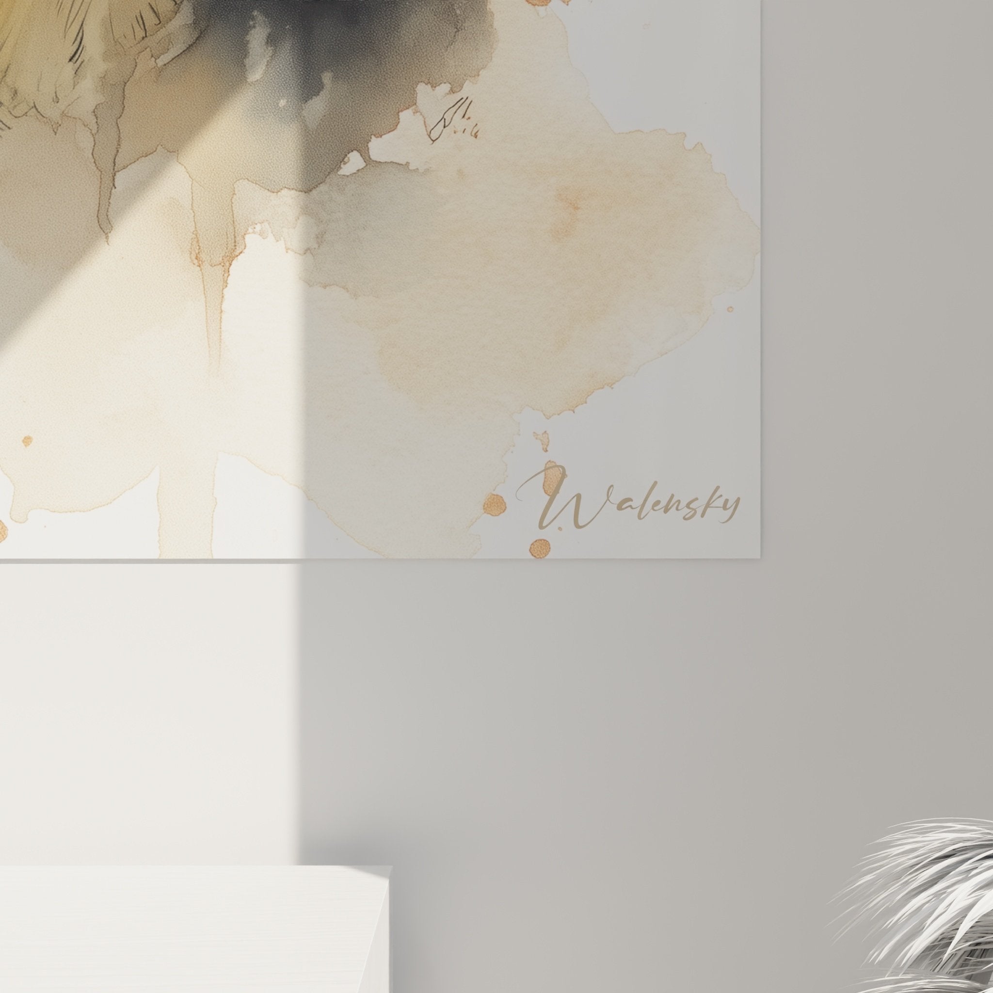 Vue ensemble tableau Bloodhound aquarelle décoration intérieure style artistique moderne portrait chien
