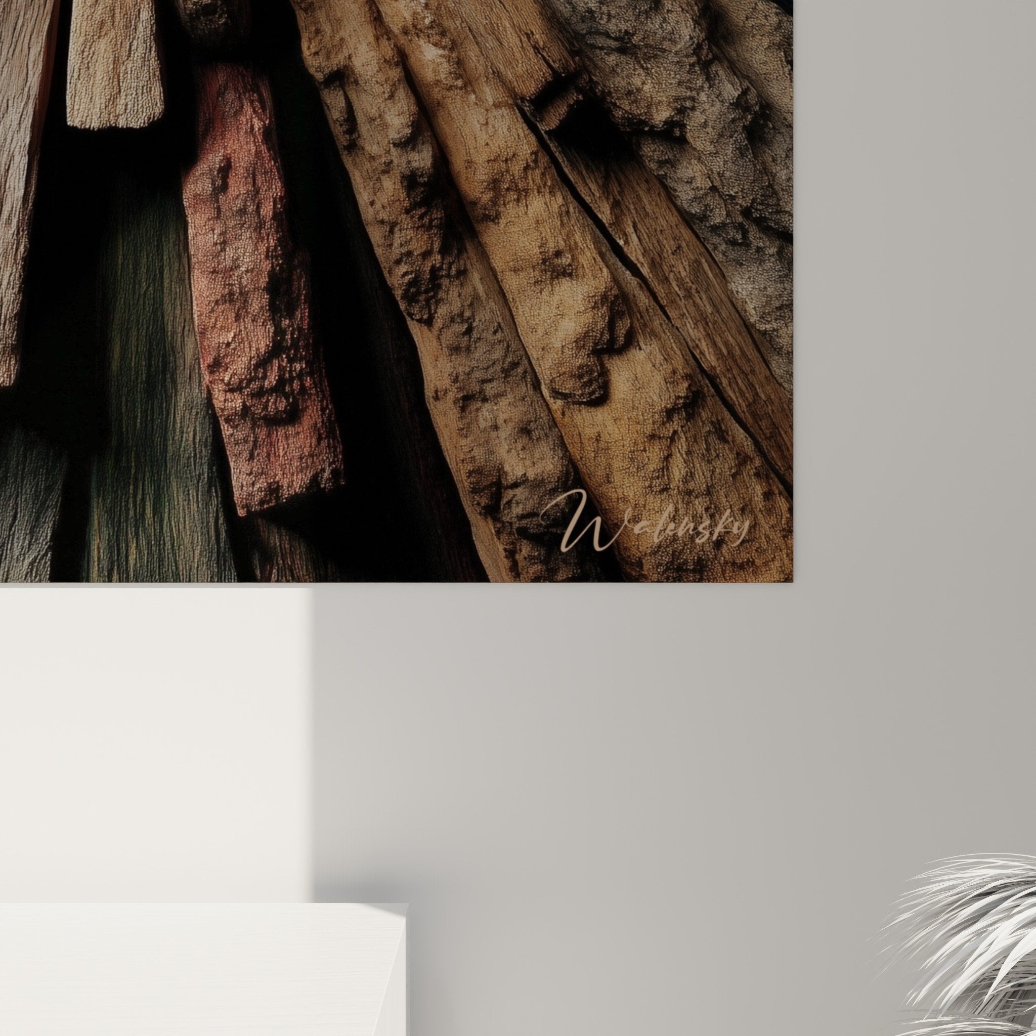 vue ensemble tableau bois convergence naturelle decoration murale feng shui est bois interieur moderne