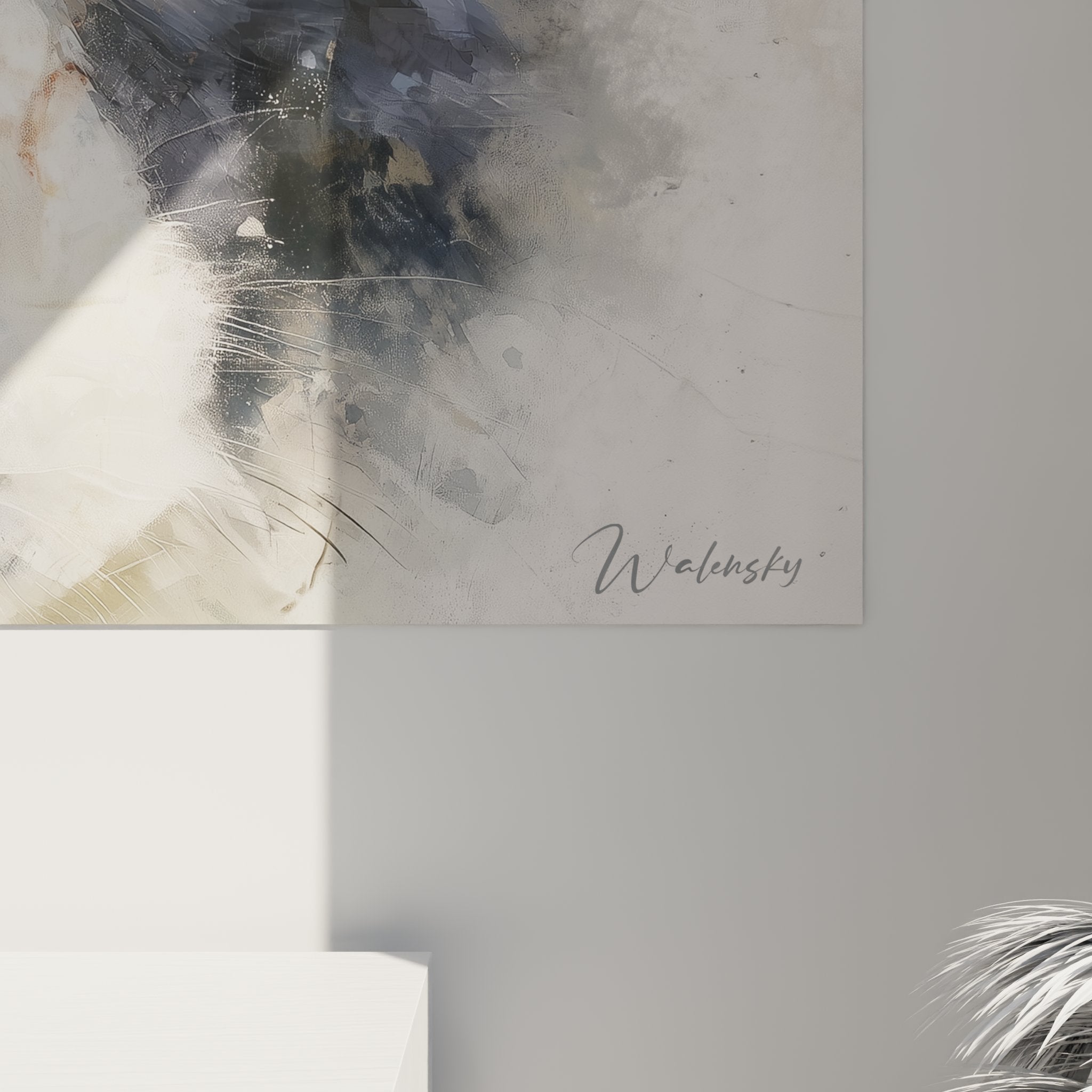 Border collie framed wall art modern interior design contemporary living room elegant animal artwork