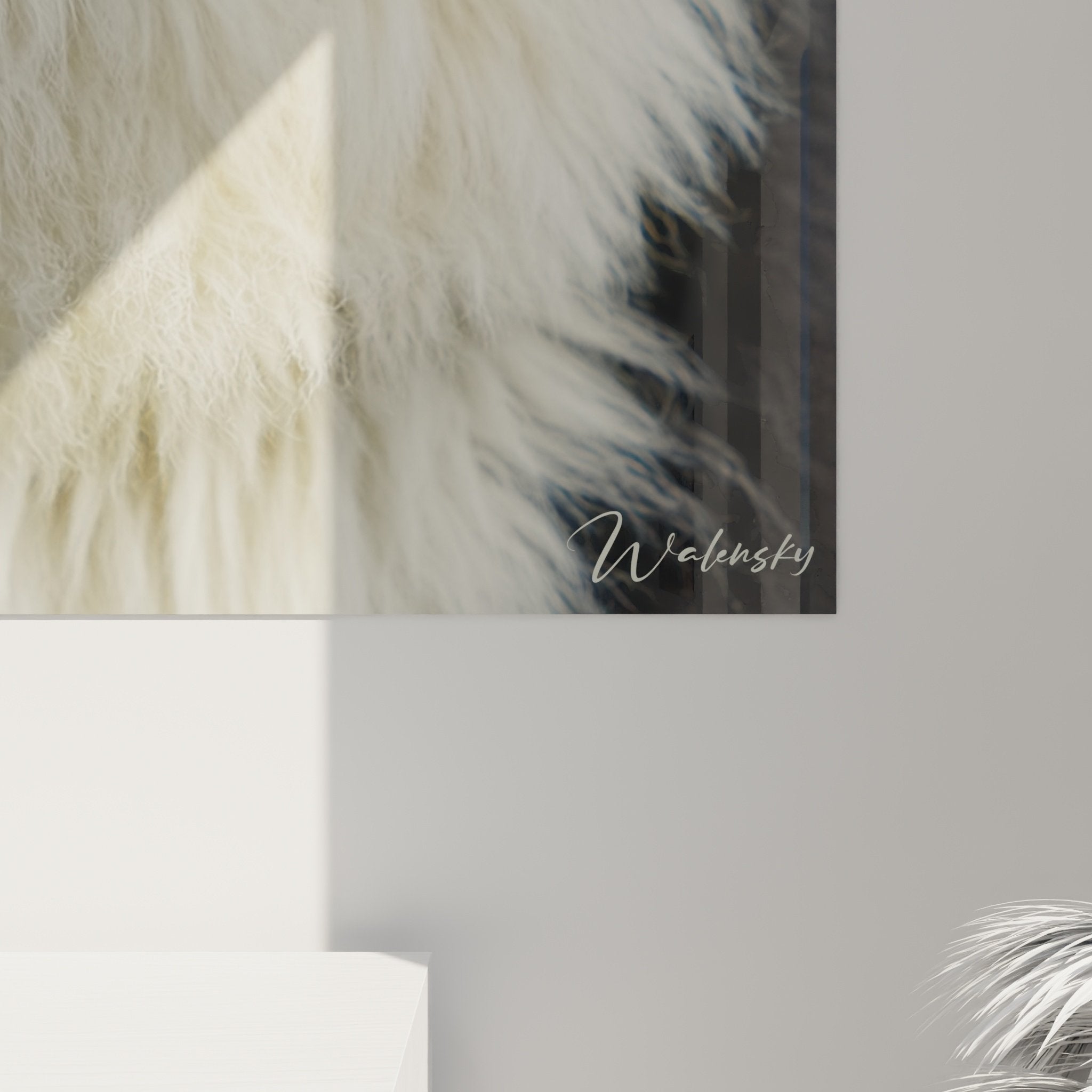 Gesamtansicht Berner Sennenhund Kunstdruck im Wohnzimmer, Inneneinrichtung Integration, gemütliche natürliche Atmosphäre