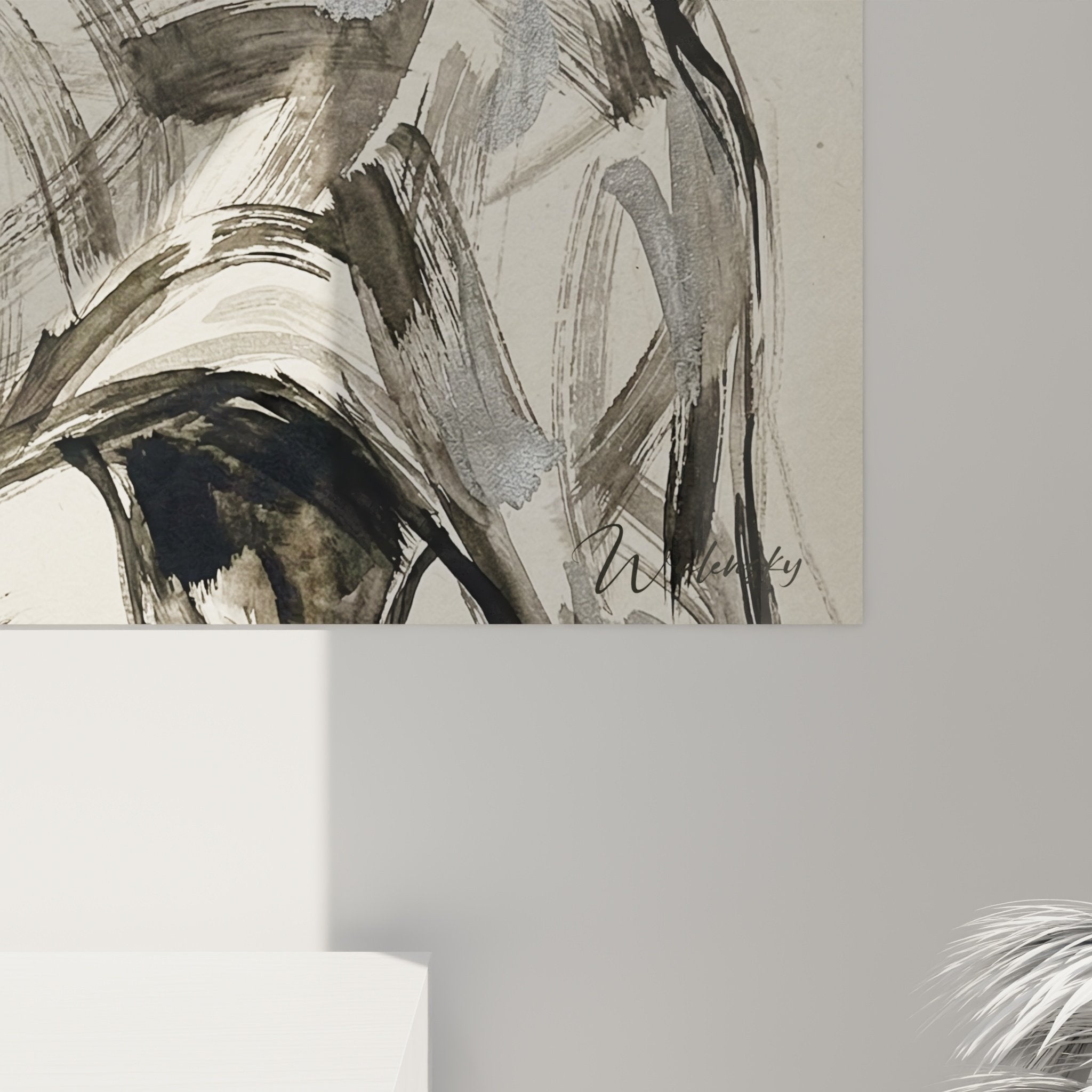 Braque de Weimar dog portrait painting contemporary art modern interior decor overview